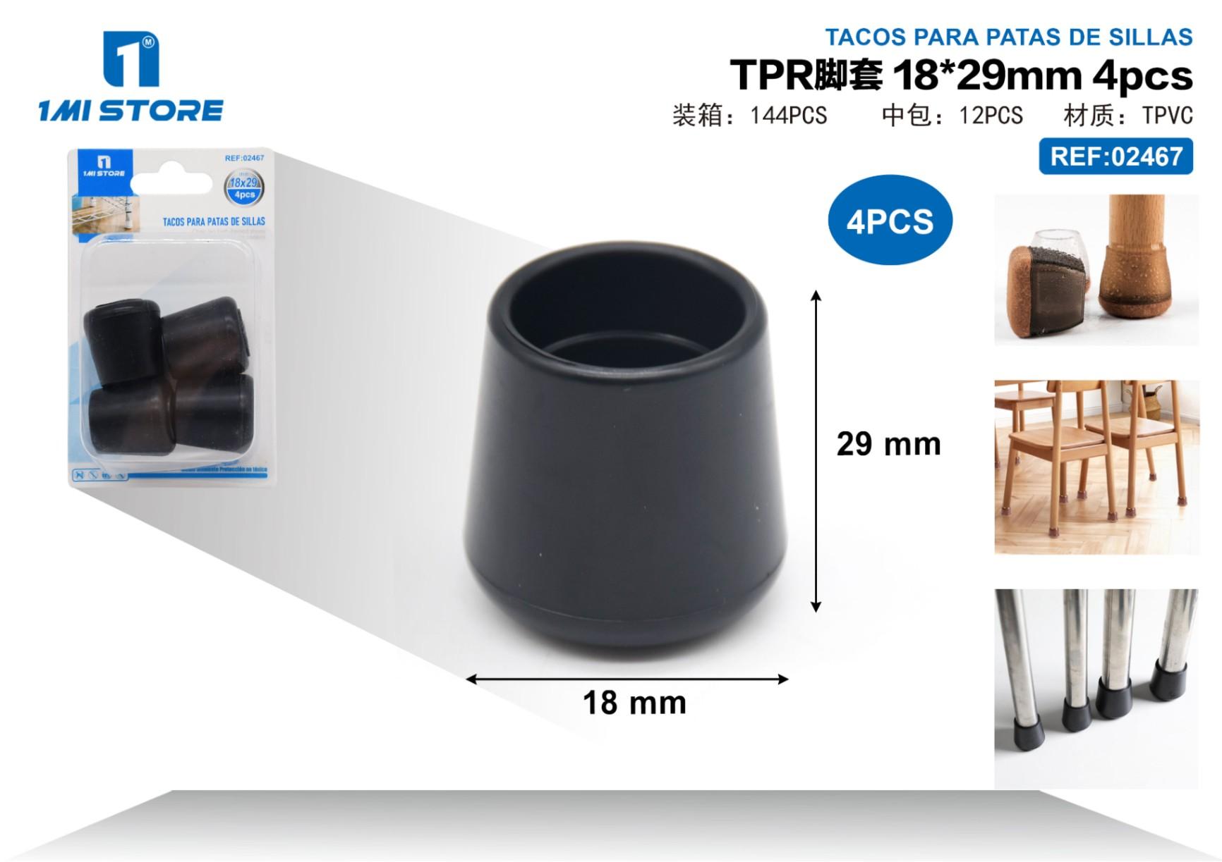 Protector para pata de mueble, 18 × 29 mm, 4 piezas