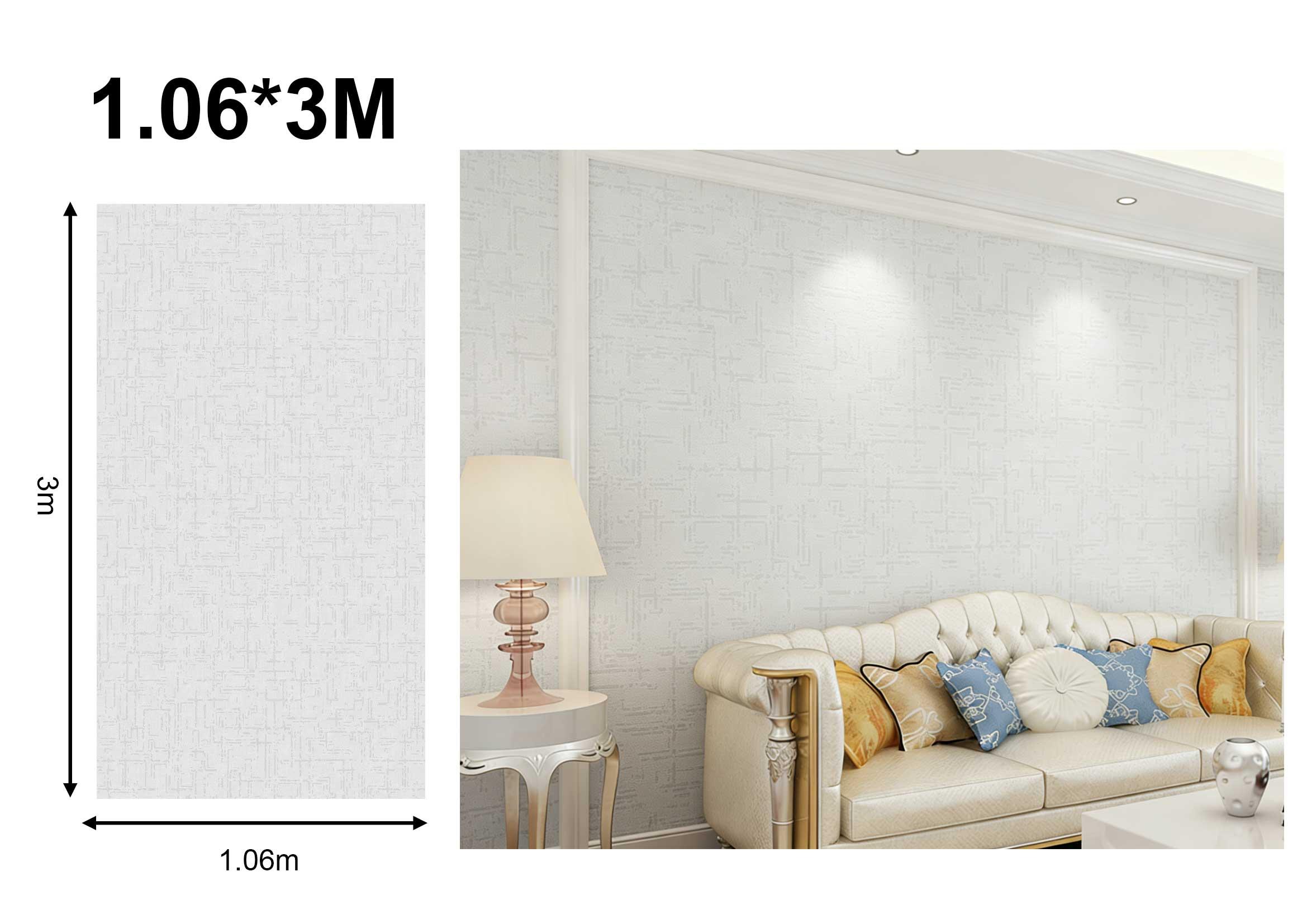 Papel tapiz efecto tela, 1,06 × 3 m, 3 m, modelo 05215