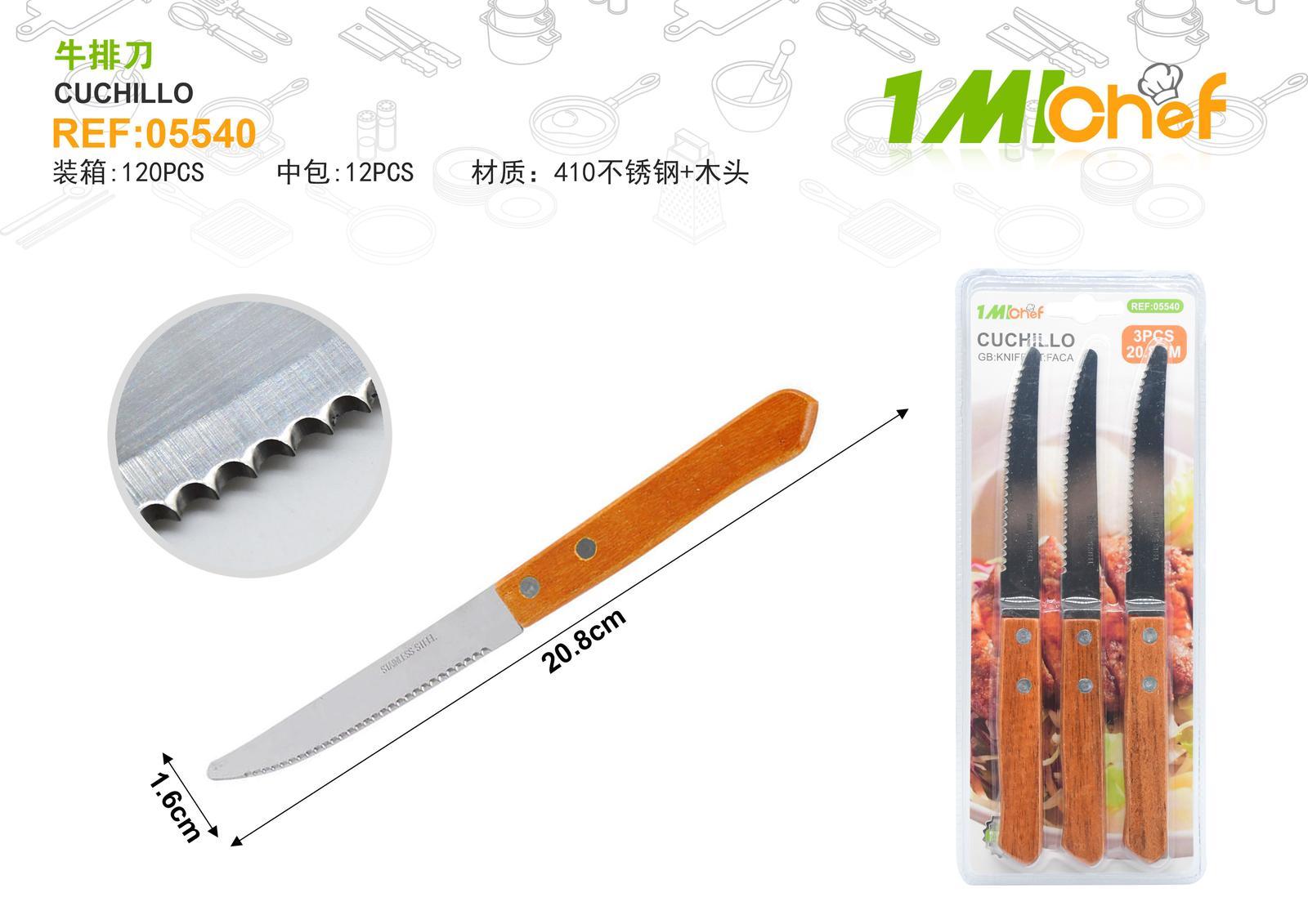 Cuchillo para carne, 20,8 cm, 3 piezas