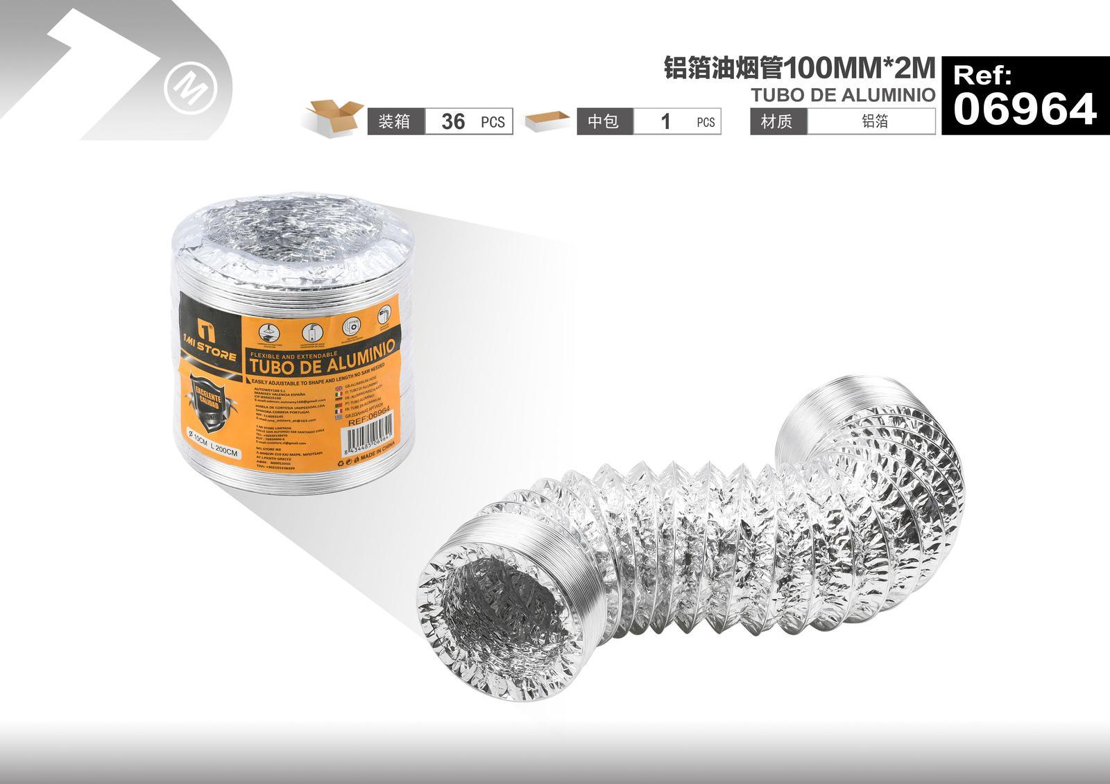 Tubos para extracción de humo, 100 mm, 2 m