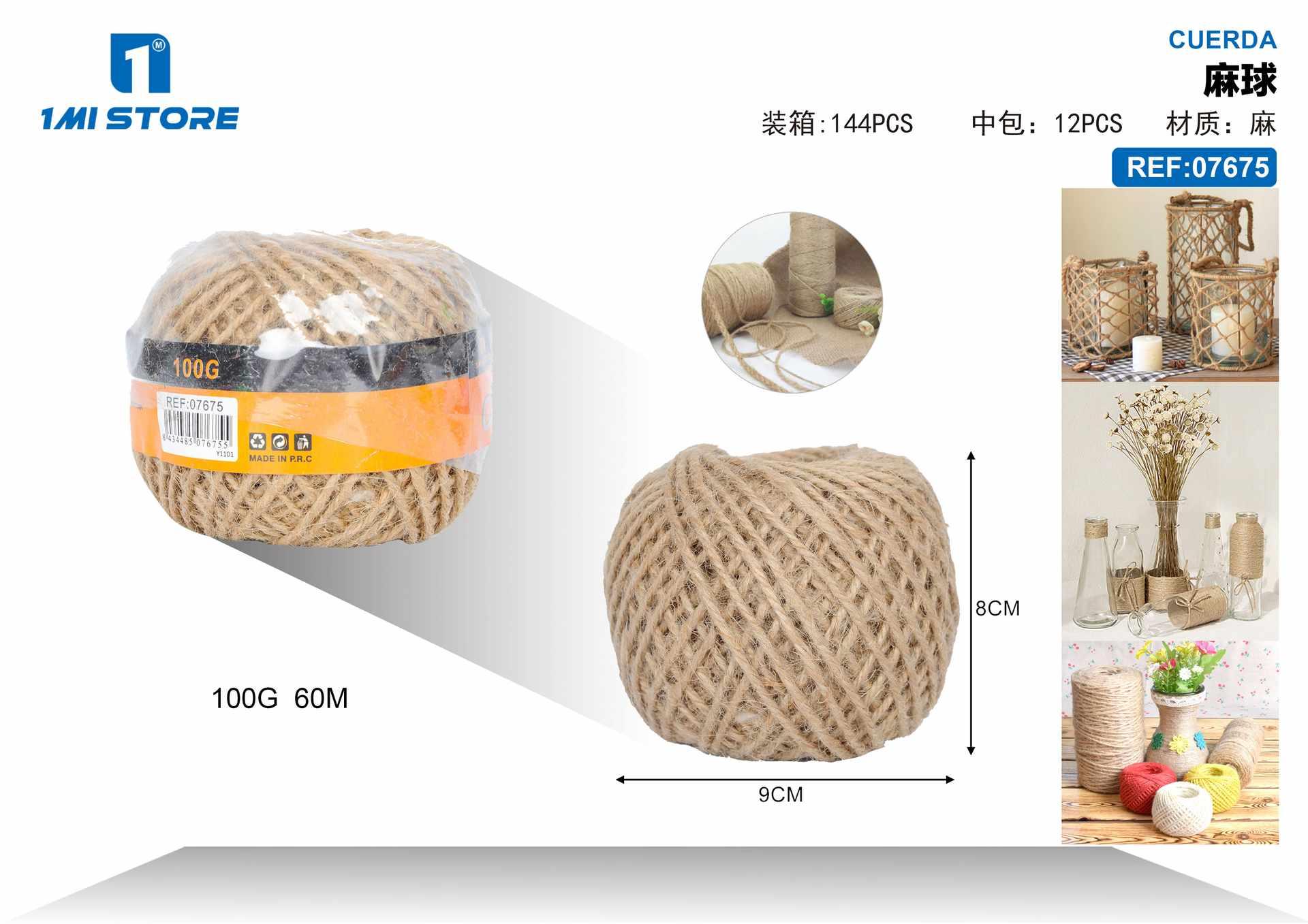 Cuerda de cáñamo, 100 g, 60 m