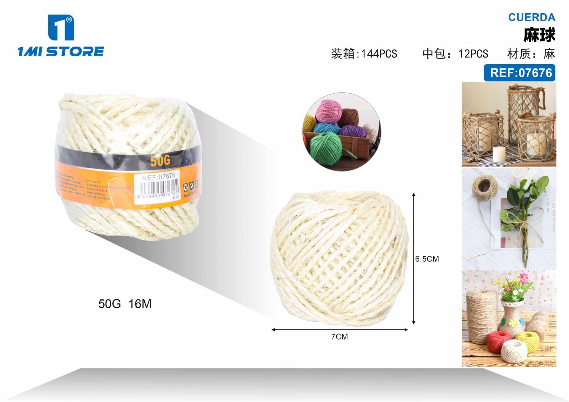 Cuerda de cáñamo, 50 g, 16 m