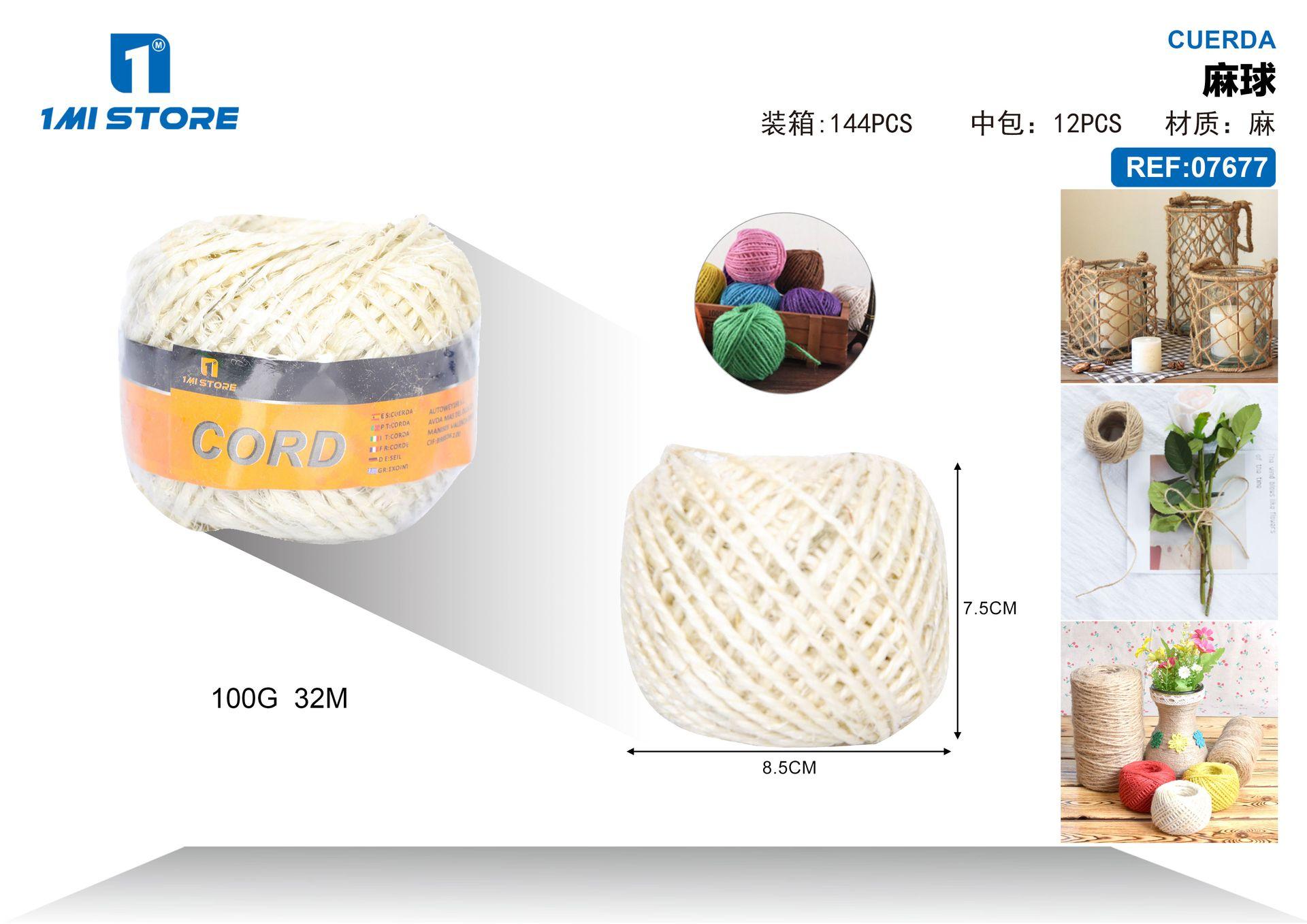 Cuerda de cáñamo, 100 g, 32 m