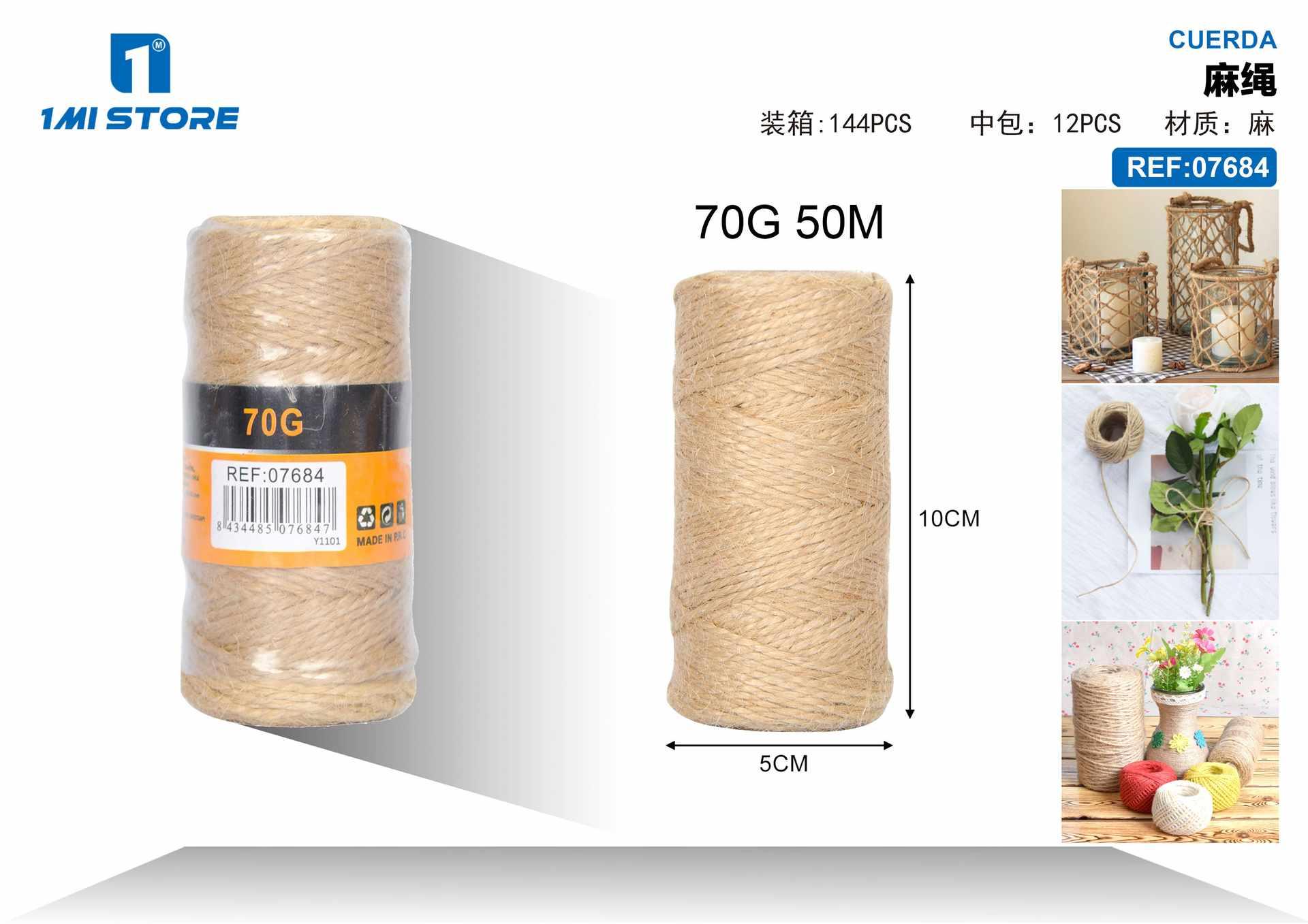 Cuerda de cáñamo, 70 g, 50 m