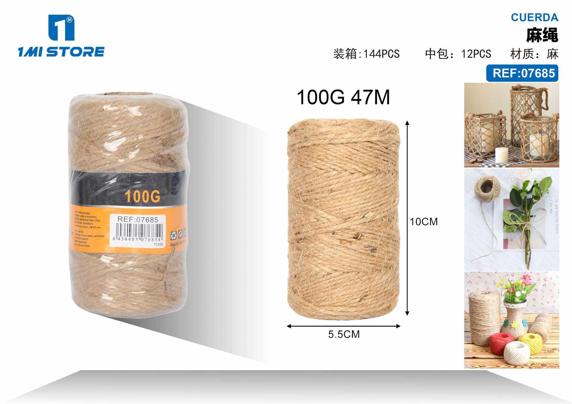 Cuerda de cáñamo, 100 g, 47 m