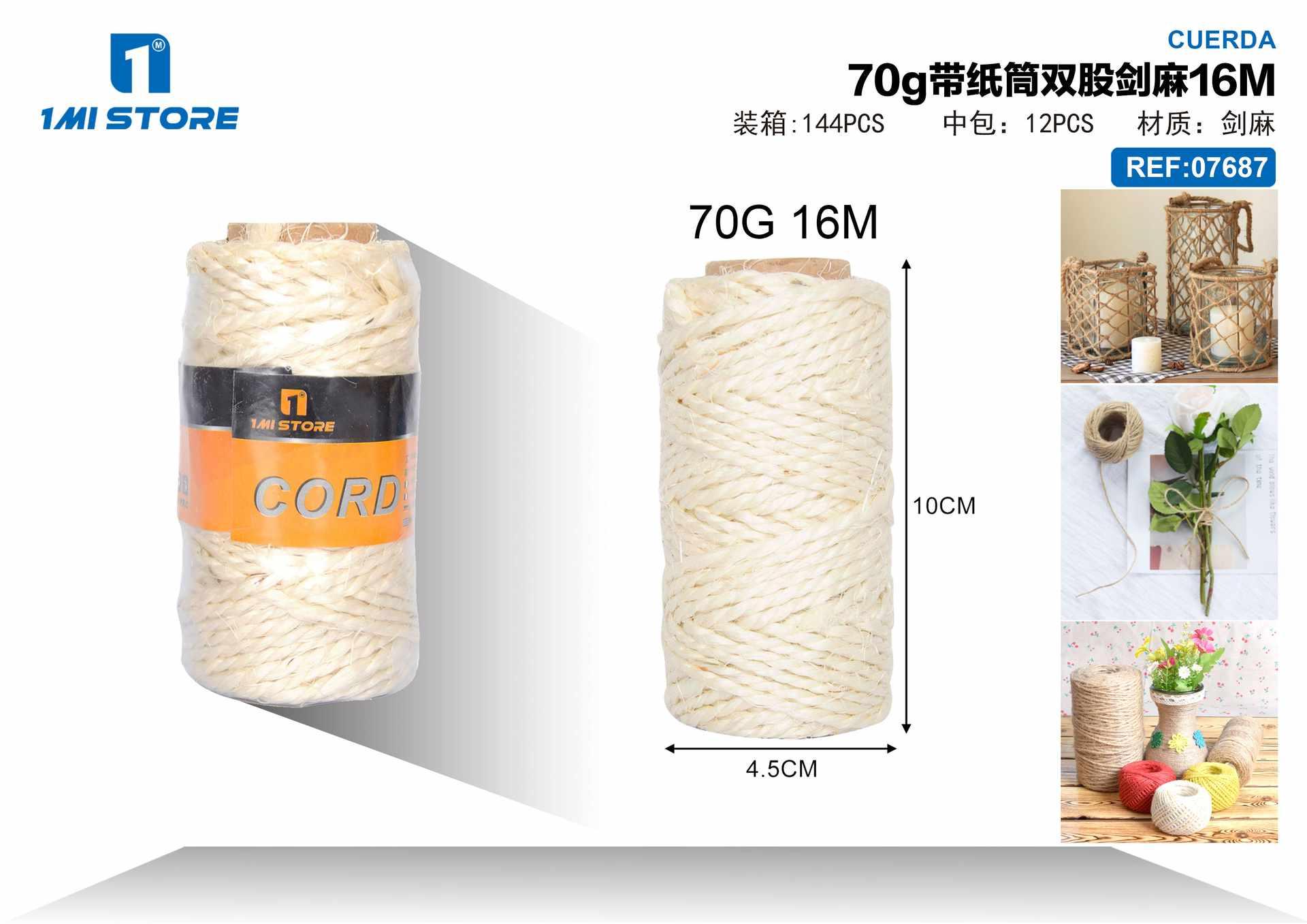 Cuerda de cáñamo, 70 g, 16 m