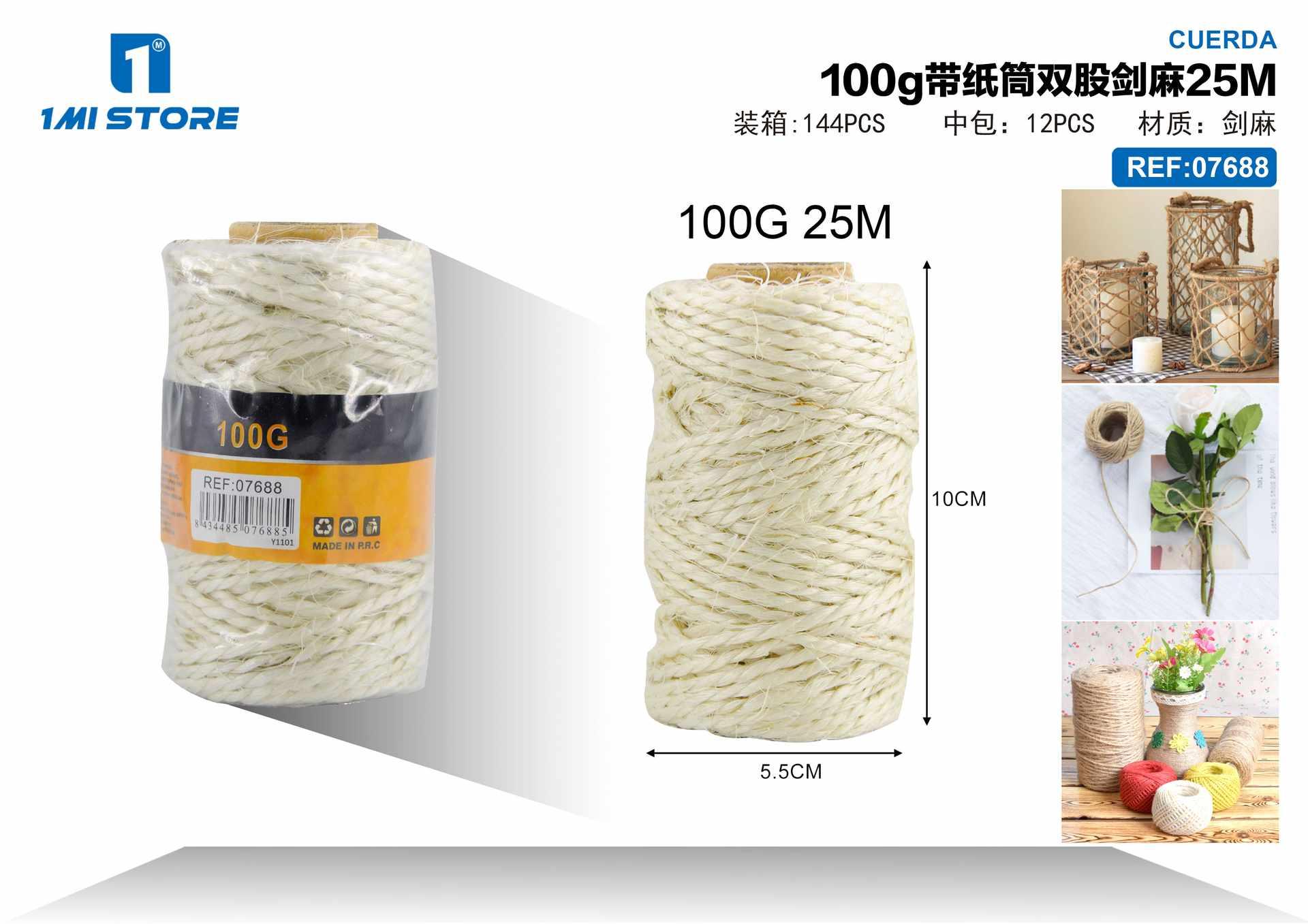 Cuerda de cáñamo, 100 g, 25 m