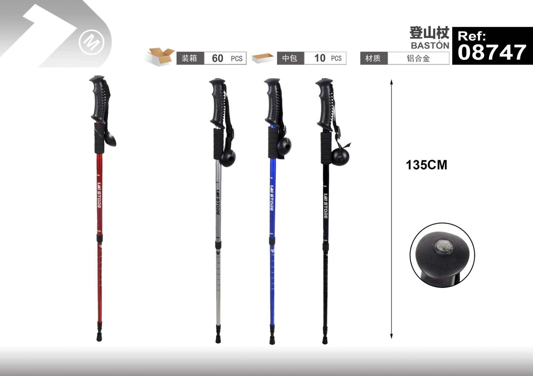 bastón de trekking, 130 cm, modelo 08747
