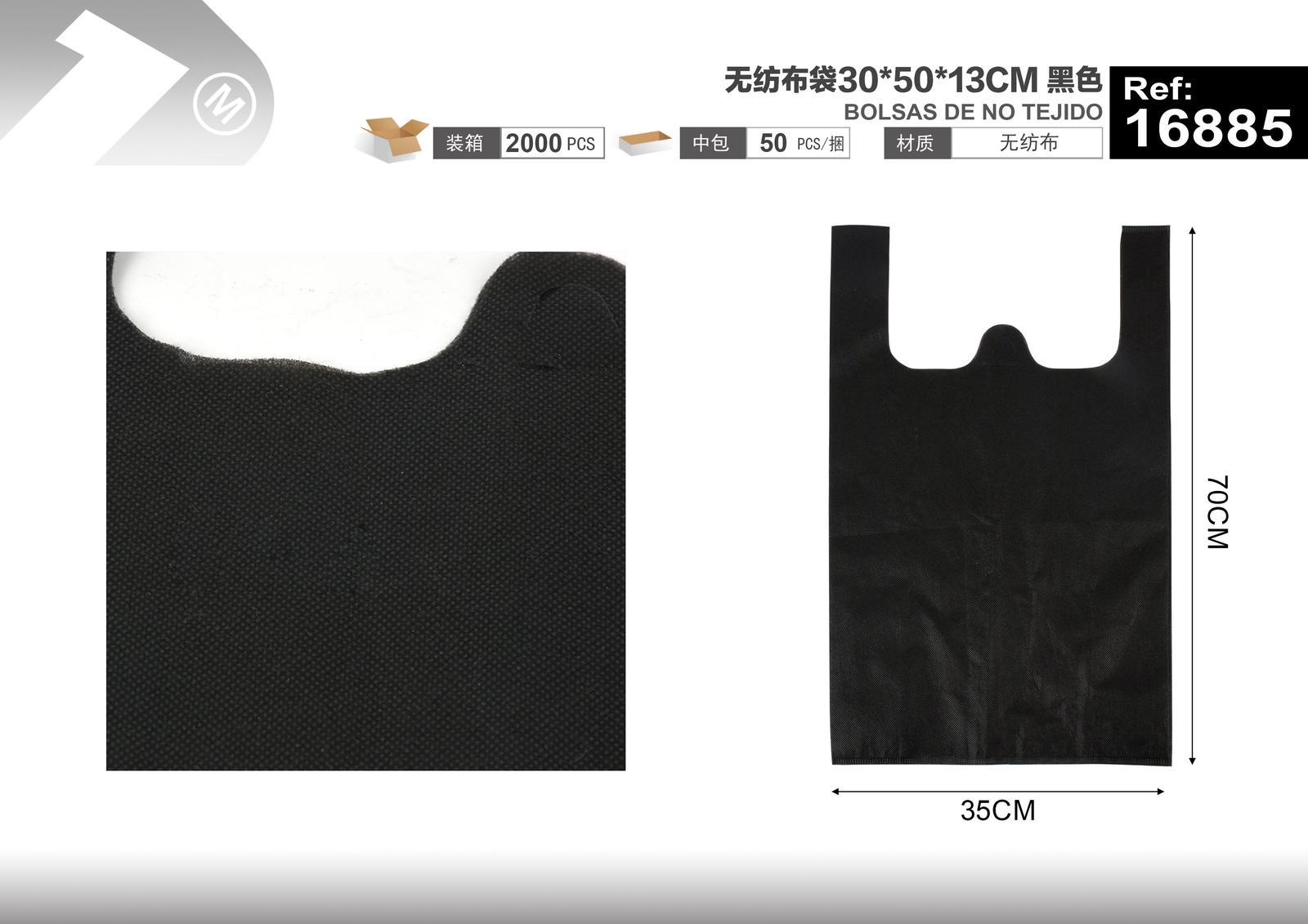 Bolsa de mano, 35 × 70 × 16 cm, color negro