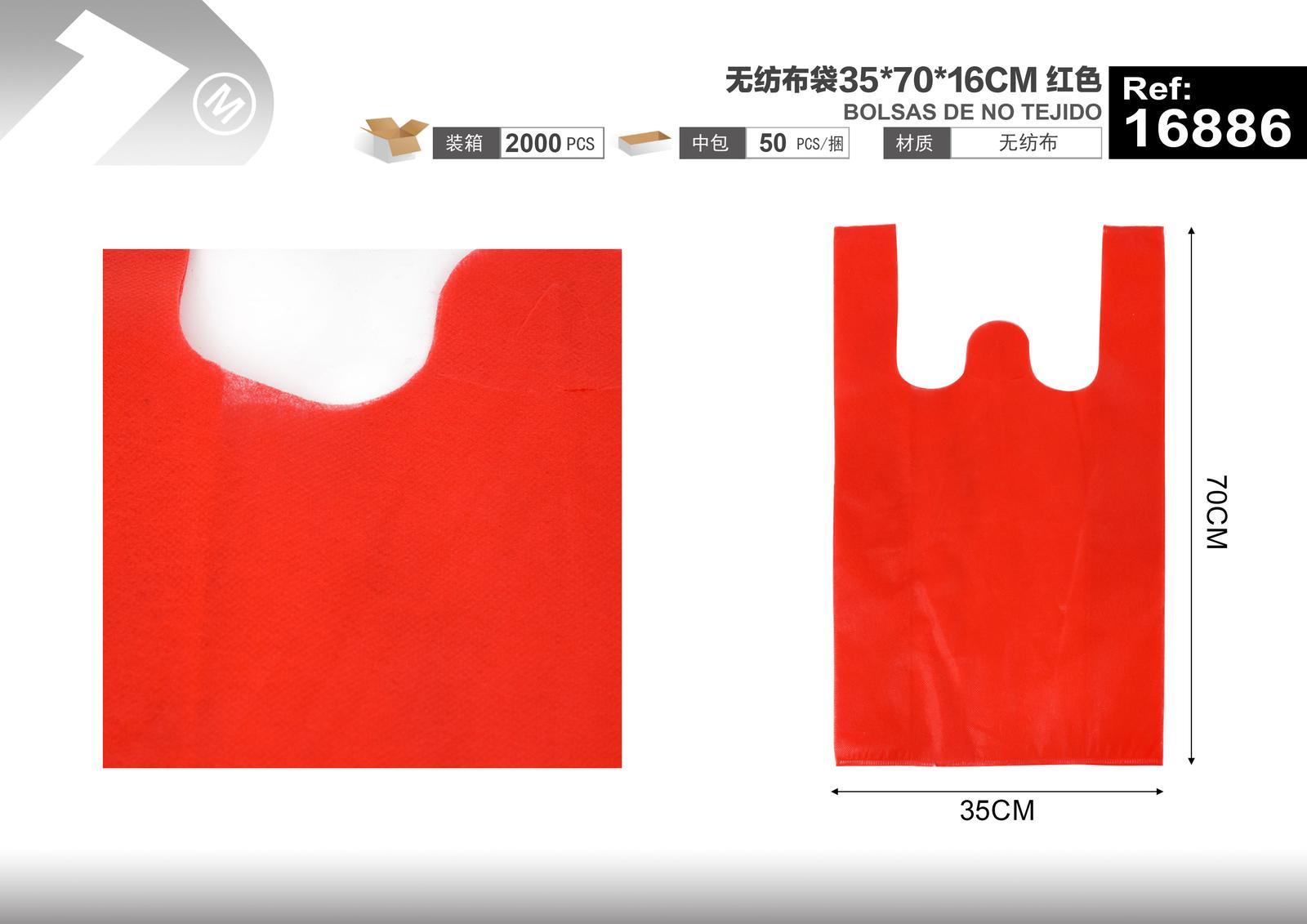 Bolsa de mano, 35 × 70 × 16 cm, color rojo