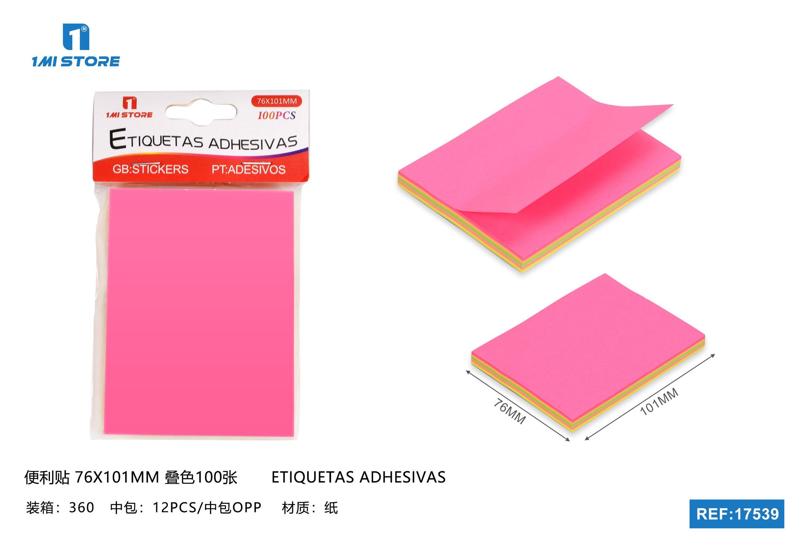 notas adhesivas, 76 × 101