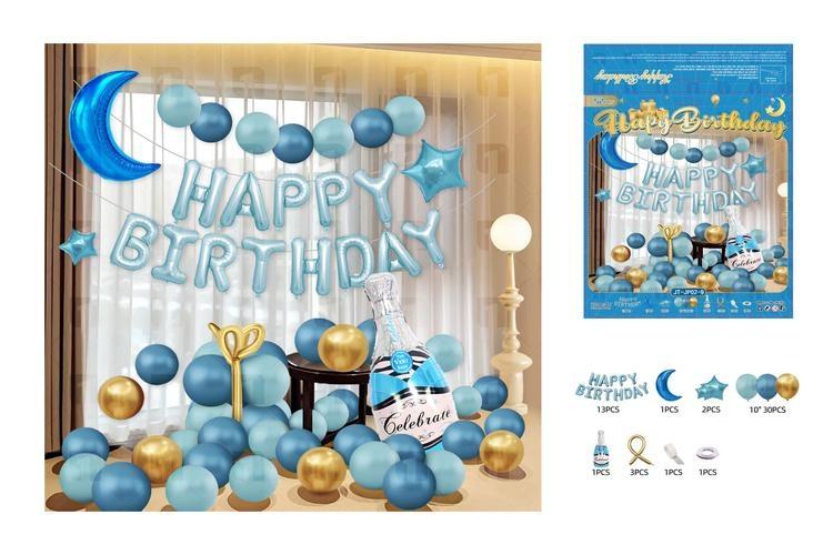 Globos de película de aluminio., 52 piezas, color azul, modelo 19350