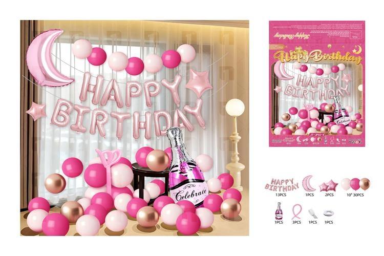 Globos de película de aluminio., 52 piezas, color rosado