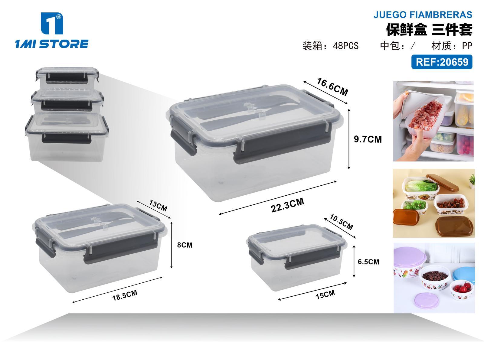 Recipiente para conservar alimentos, 22,3 × 16,6 × 9,7 cm