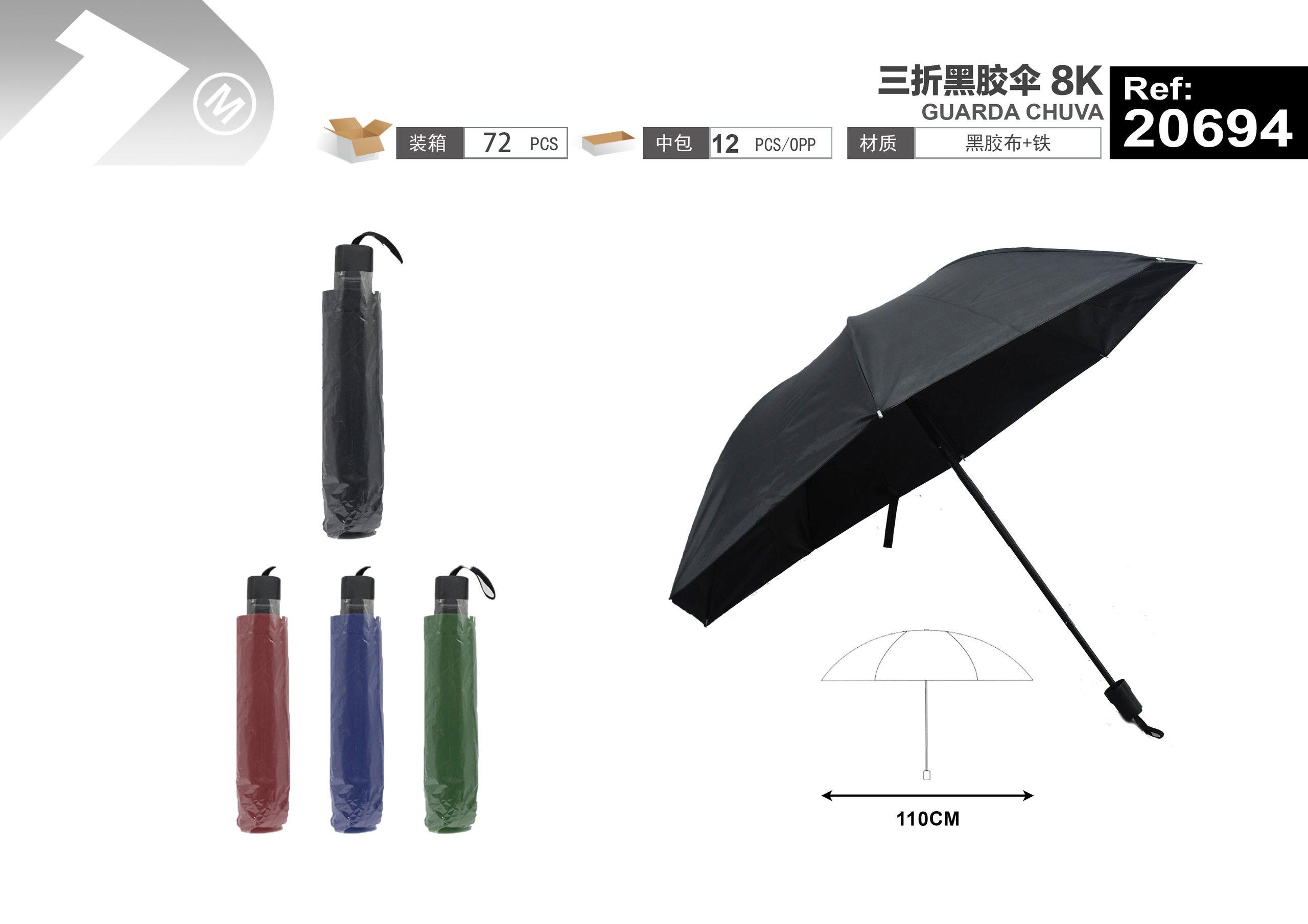 Artículos para lluvia, 54 cm, color negro