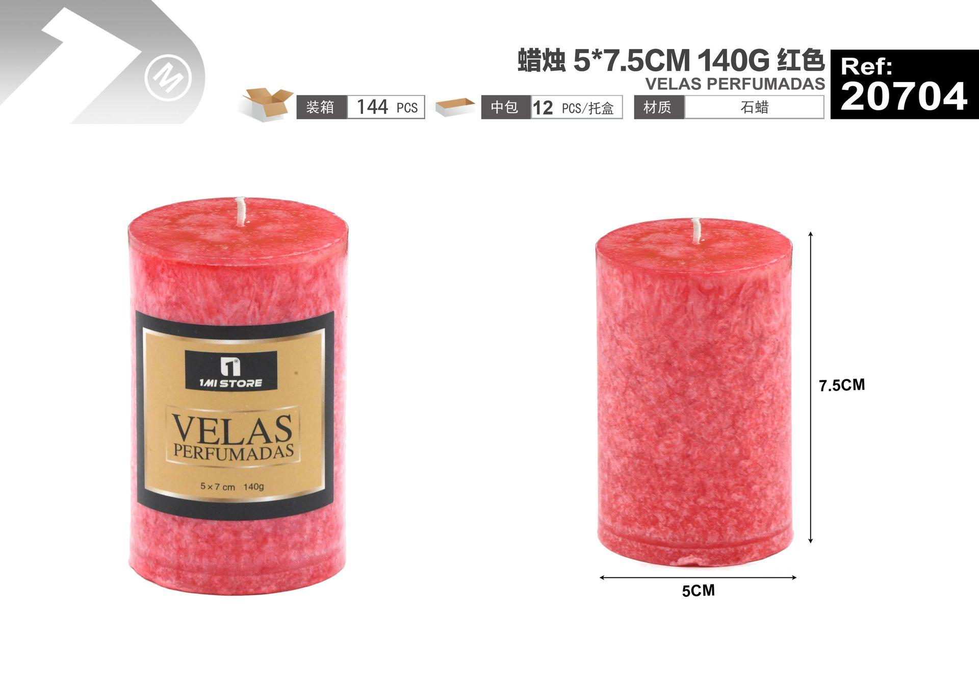 Vela, 5 × 7,5 cm, 140 g, color rojo