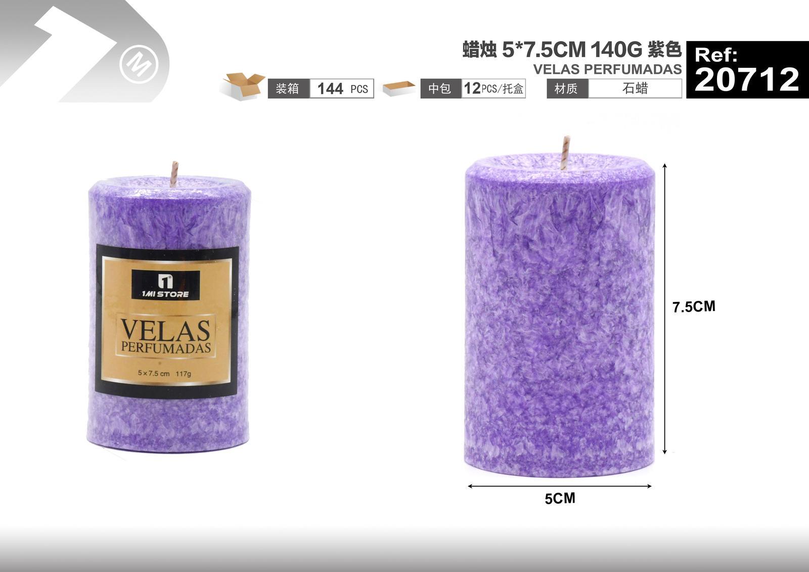 Vela, 5 × 7,5 cm, 140 g, color morado