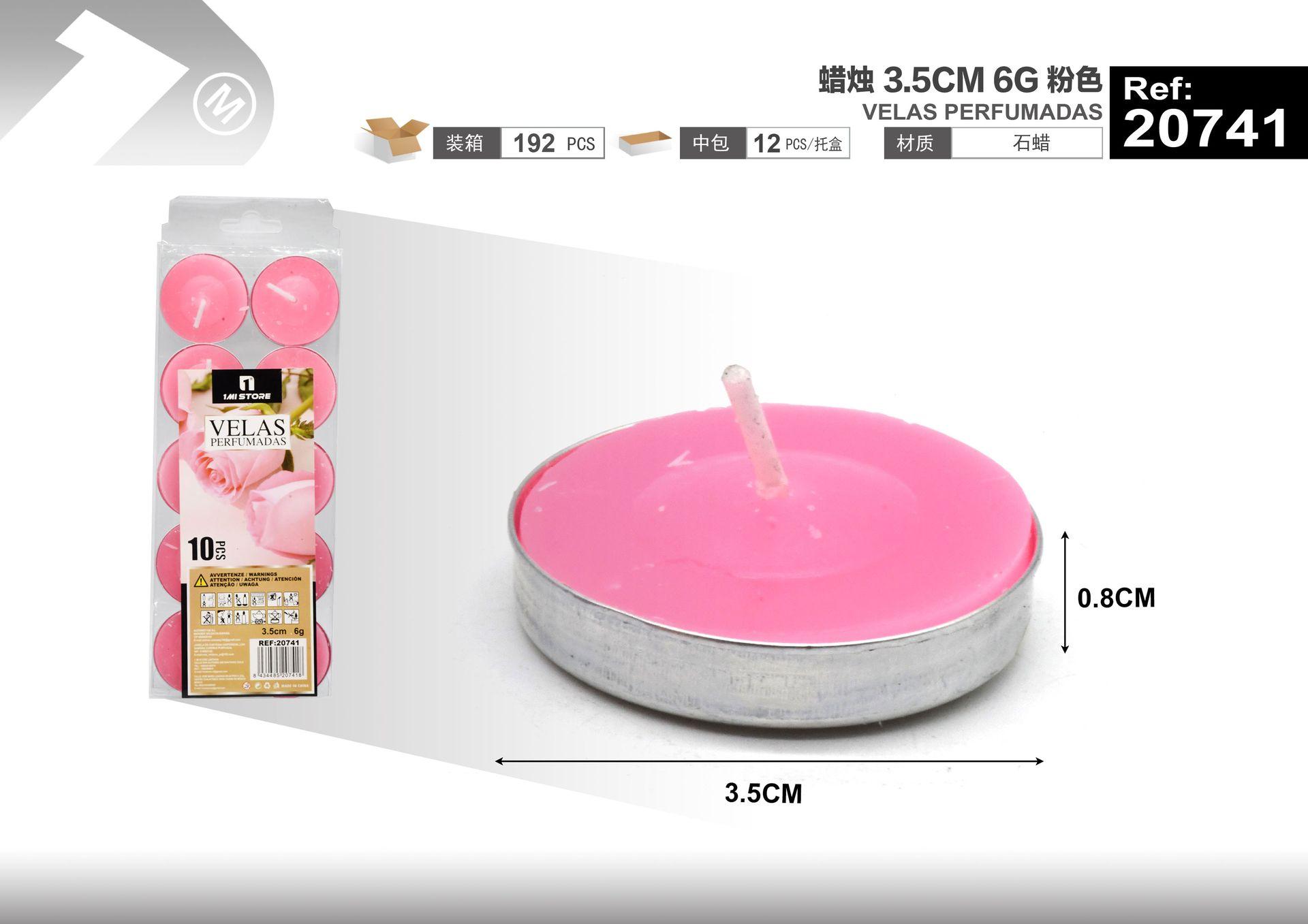 Vela, 3,5 cm, 6 g, color rosado