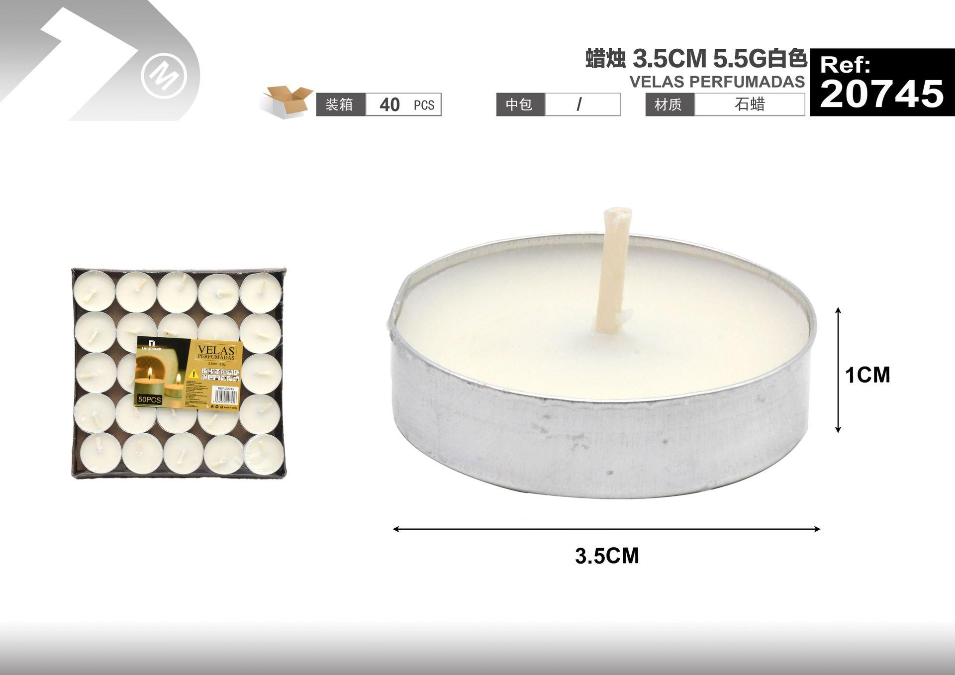 Vela, 3,5 cm, 5,5 g, color blanco