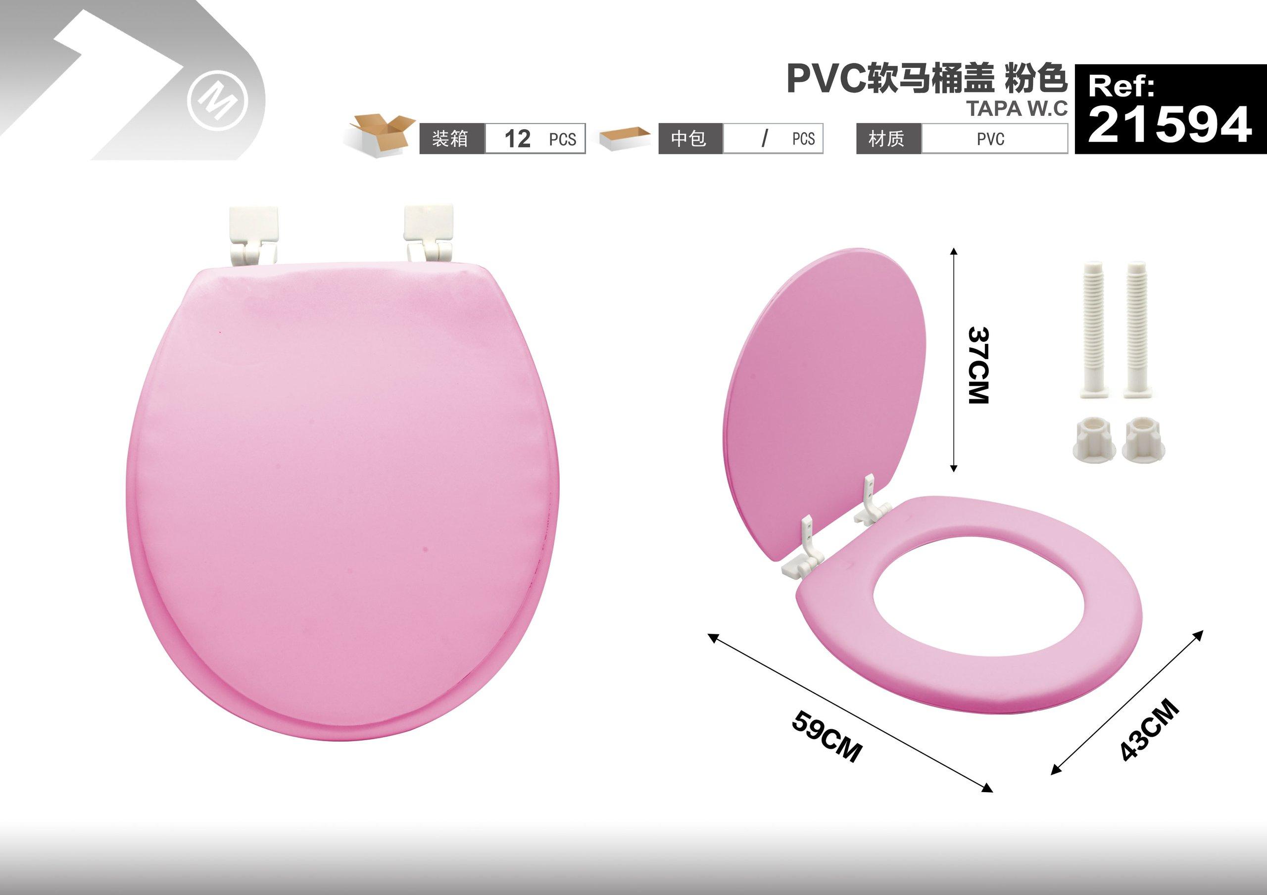 Asiento de inodoro, color rosado, modelo 21594