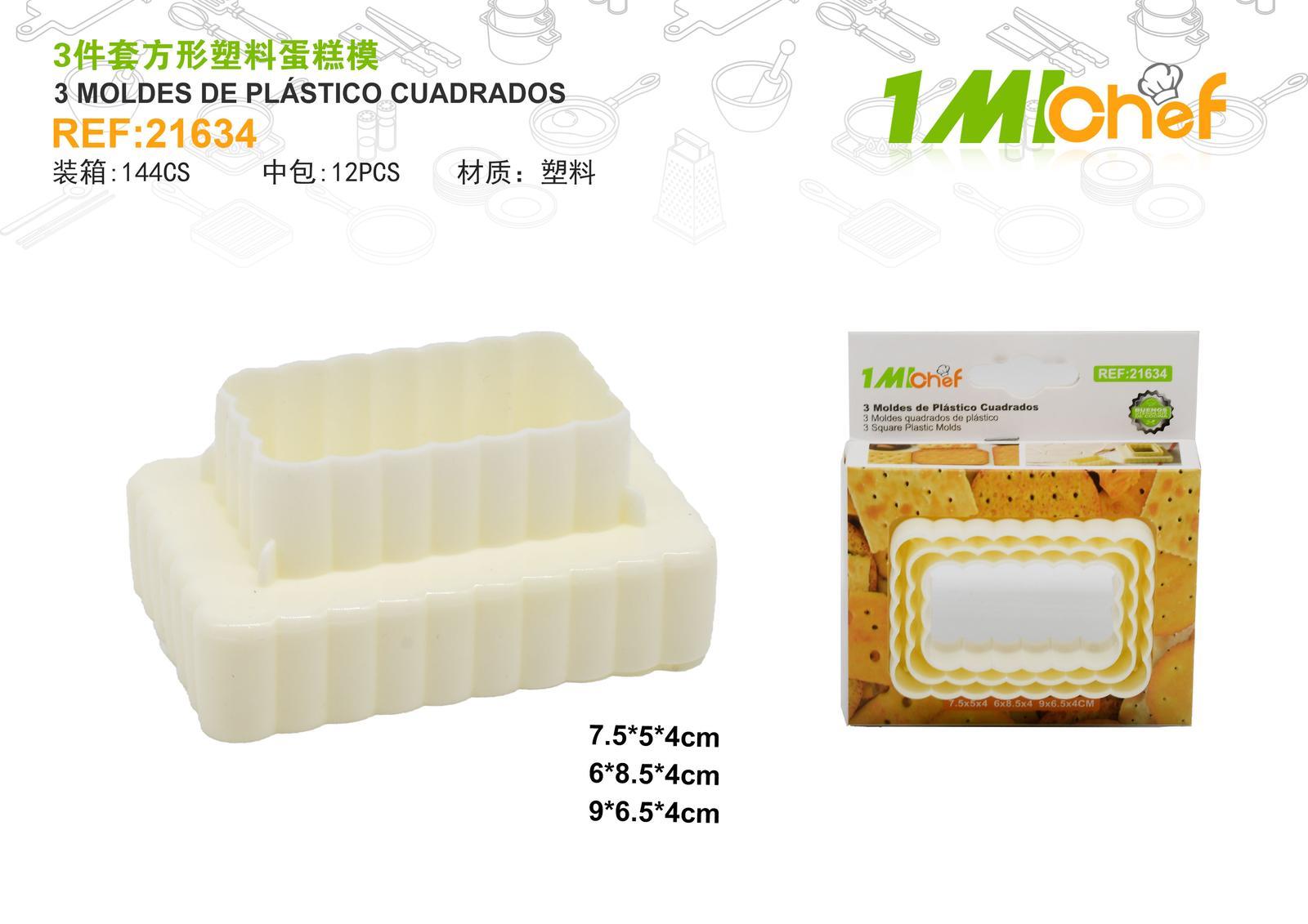 Moldes de plástico, 57 g, 3 piezas