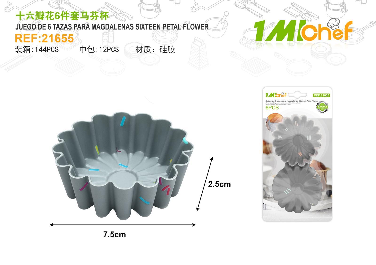 Molde de silicona para pastel, 6 piezas, ref. 21655