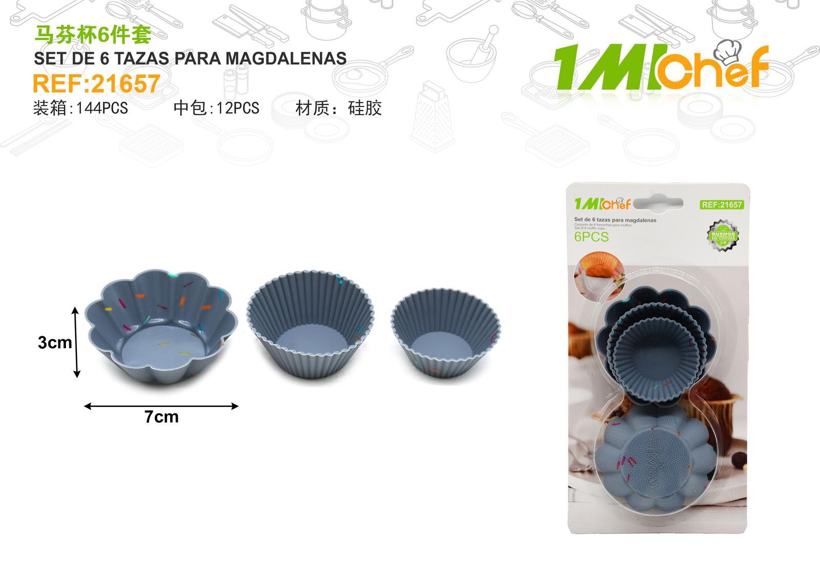 Molde de silicona para pastel, 6 piezas, ref. 21657