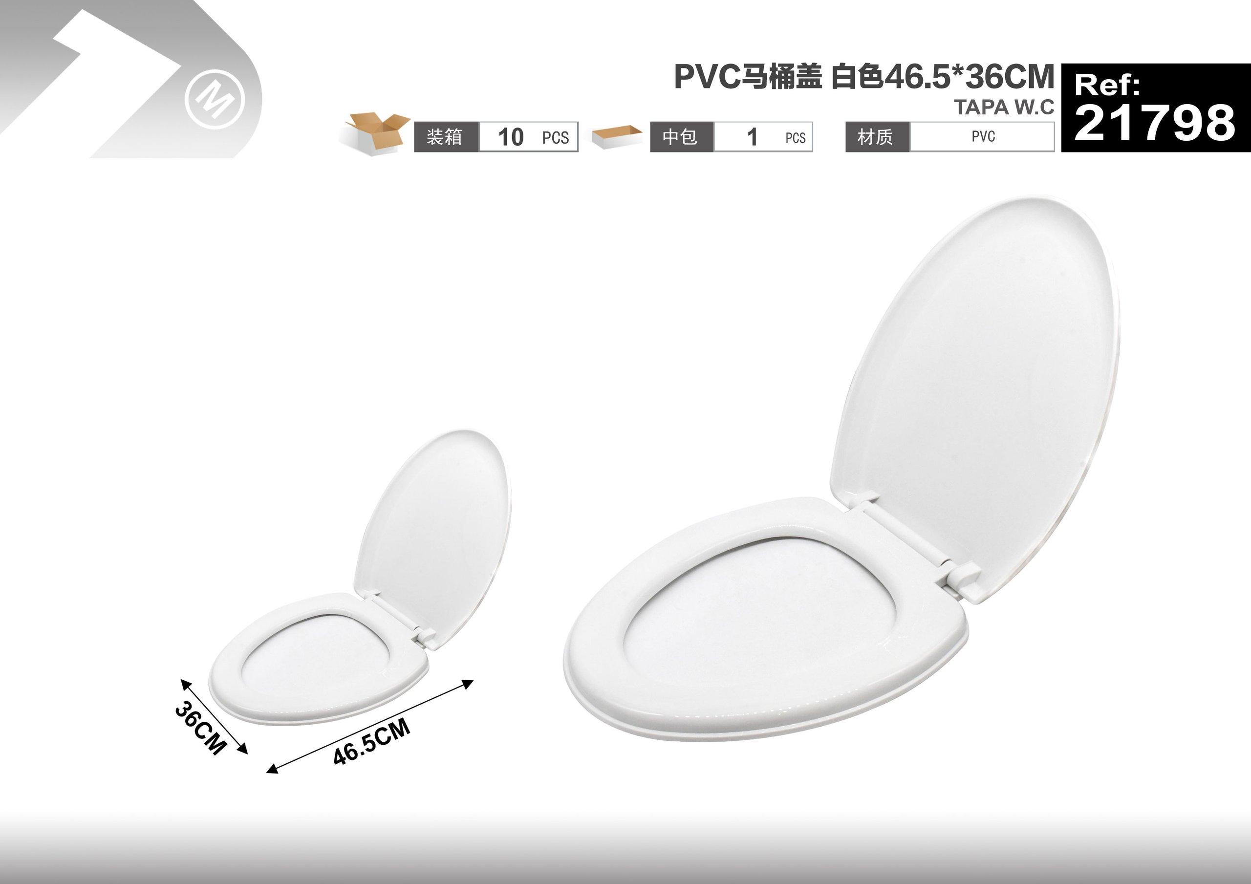 Asiento de inodoro, 46,5 × 36 cm, color blanco