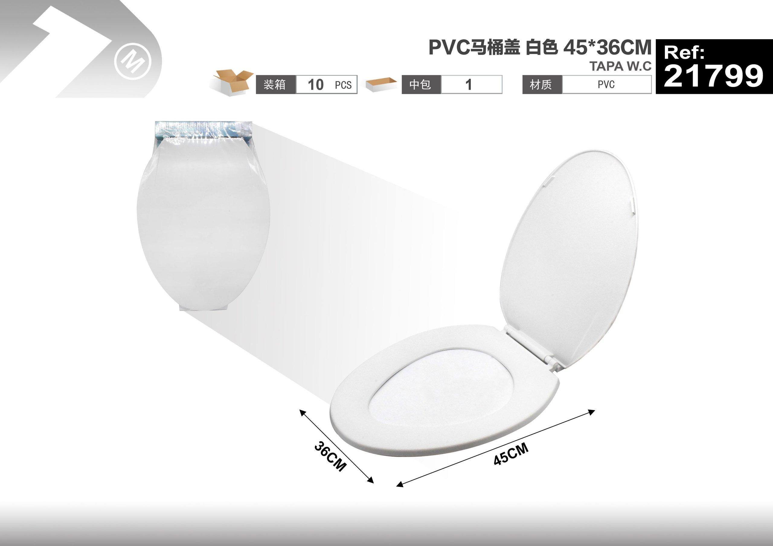 Asiento de inodoro, 45 × 36 cm, color blanco