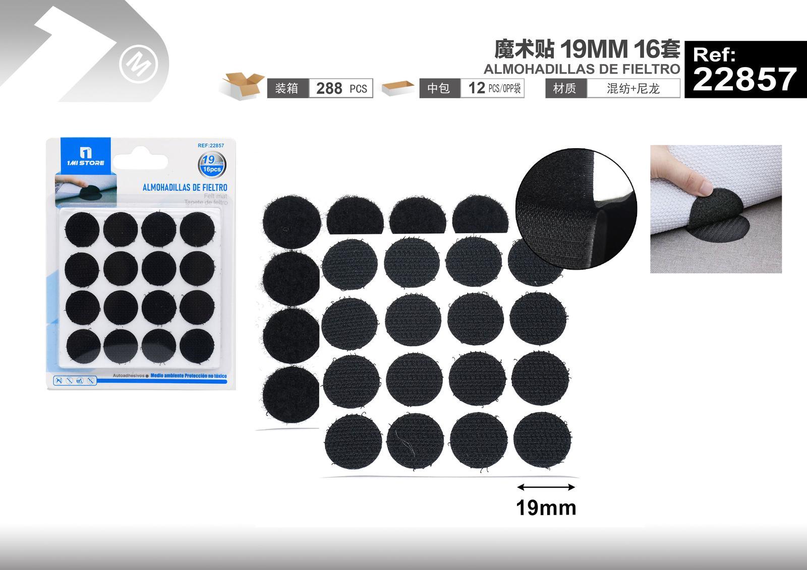 Velcro, 19 mm, 16 piezas, modelo 22857