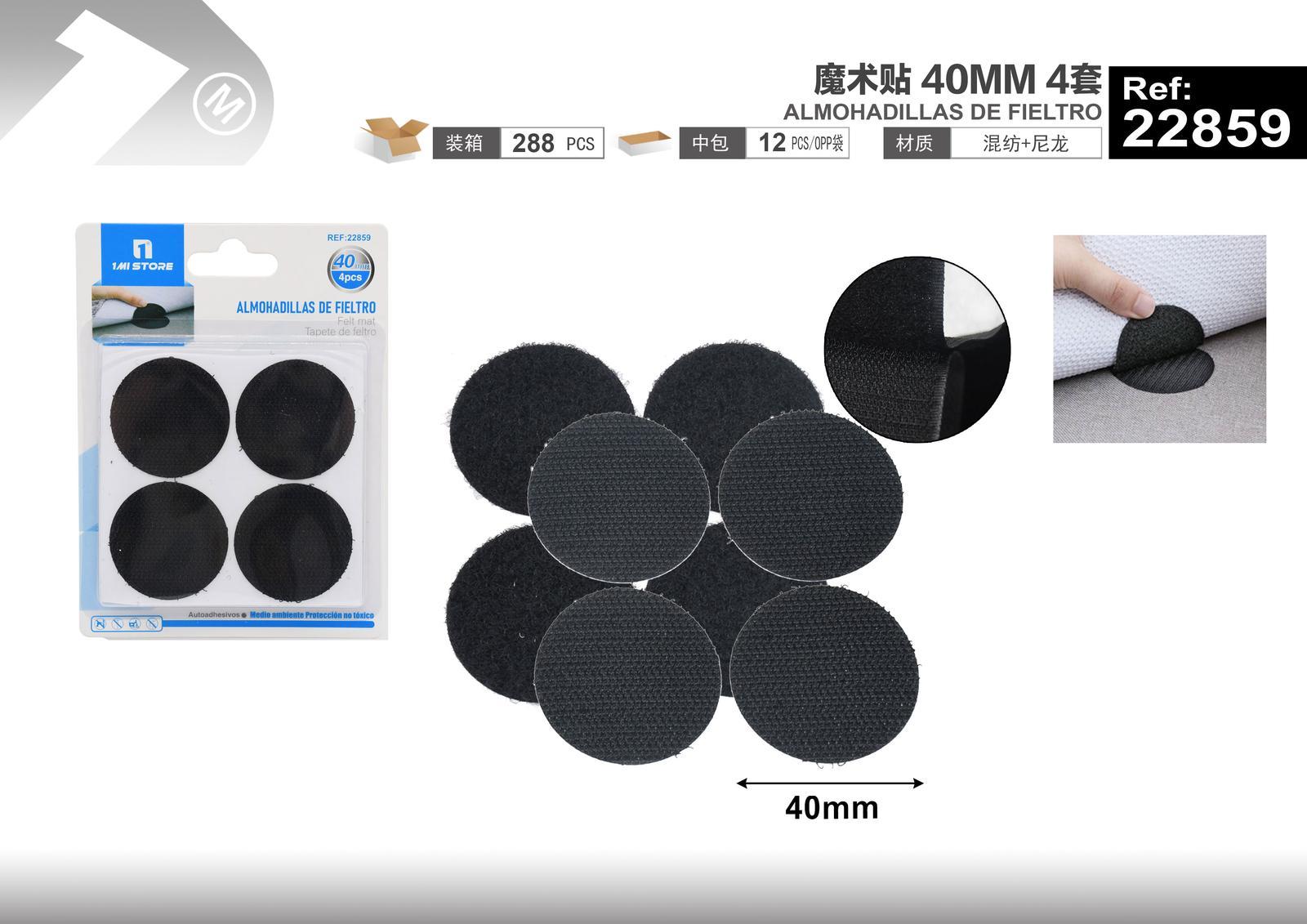 Velcro, 40 mm, 4 piezas, modelo 22859