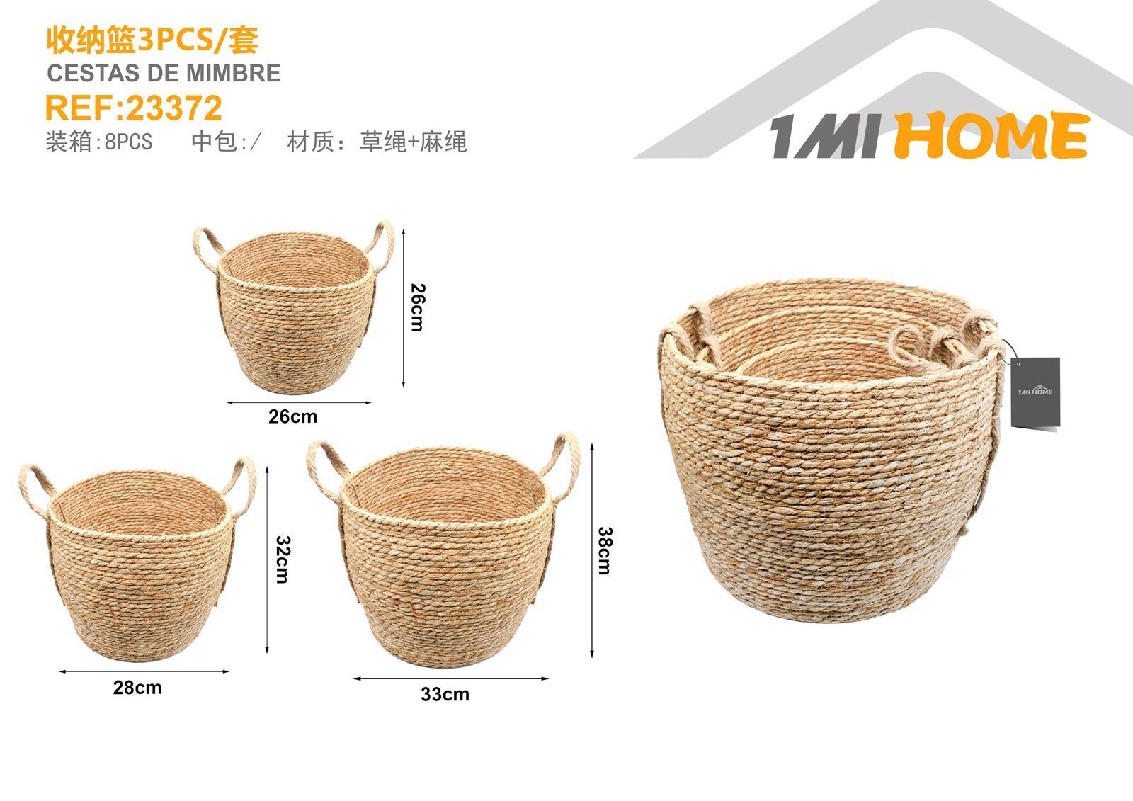 Cesta de almacenamiento, 3 piezas, modelo 23372