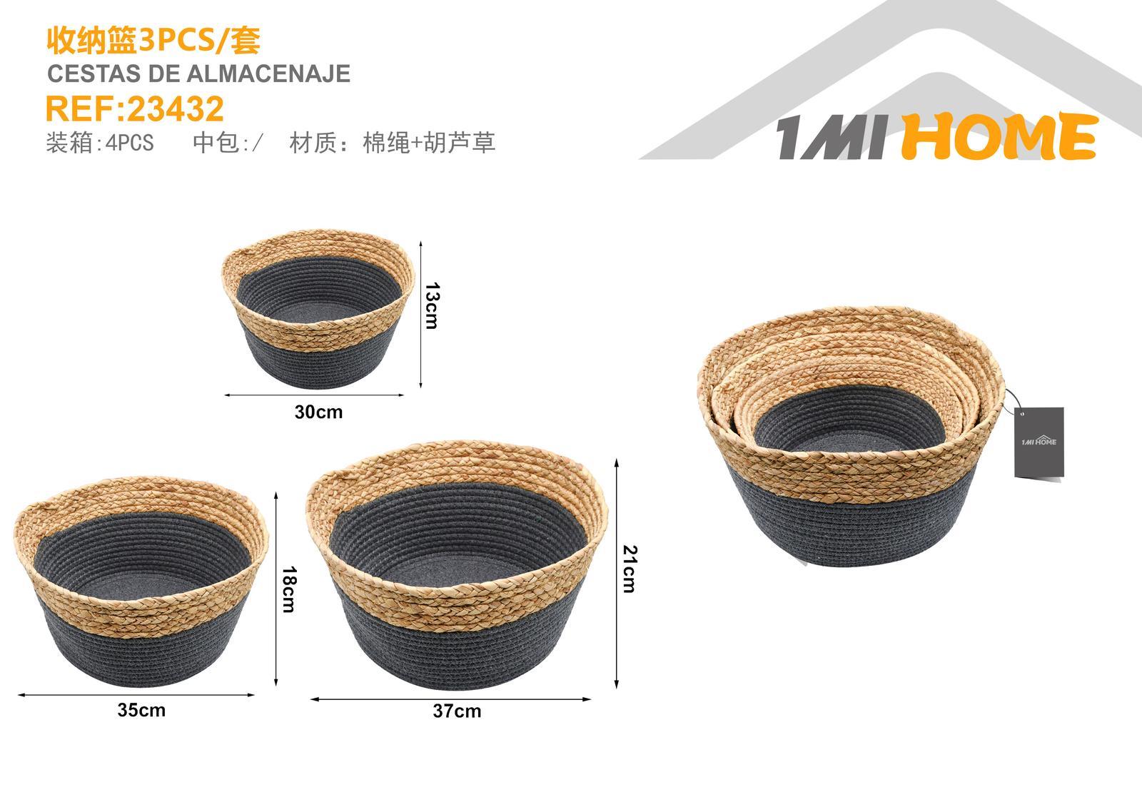 Cesta de almacenamiento, 3 piezas, modelo 23432
