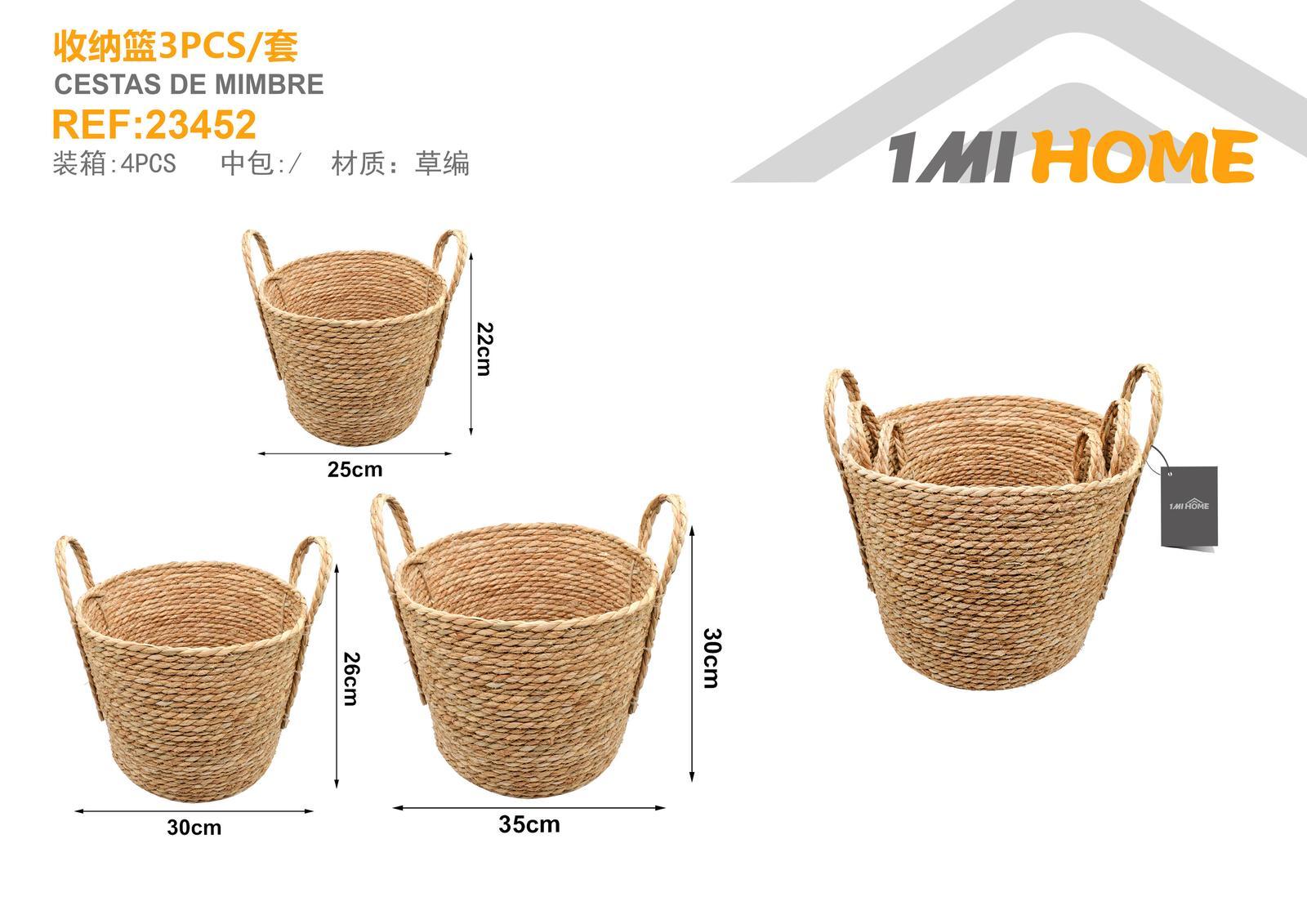 Cesta de almacenamiento, 3 piezas, modelo 23452