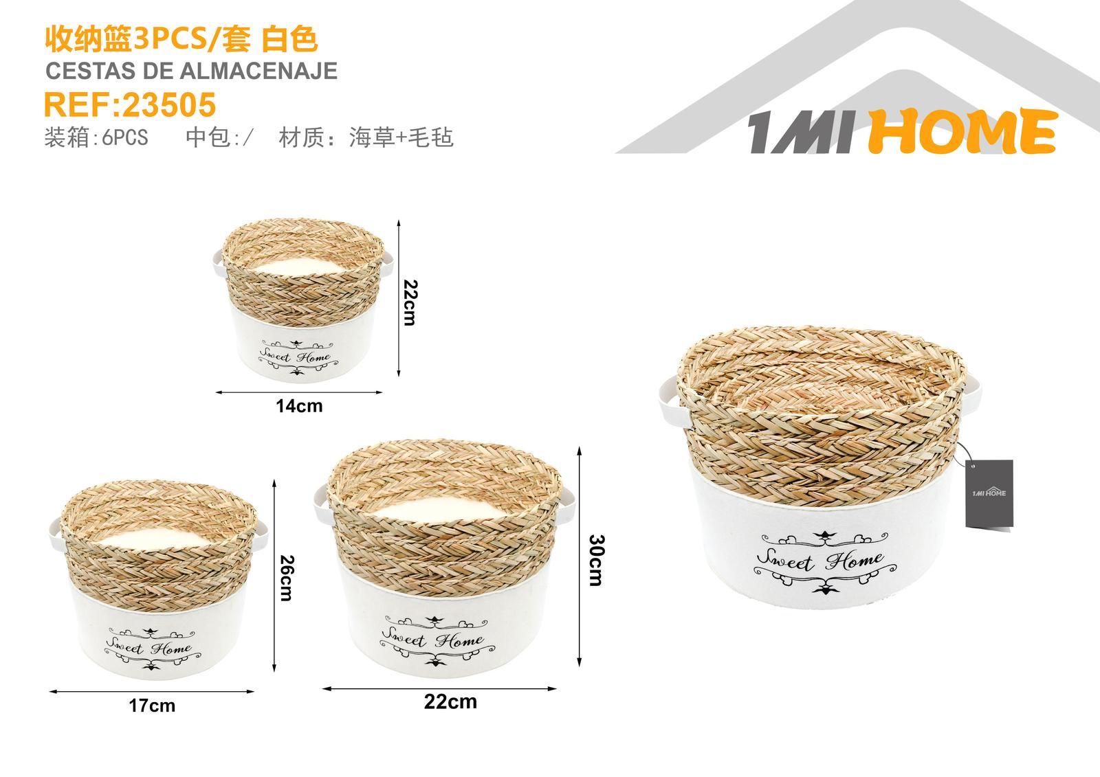 Cesta de almacenamiento, 3 piezas, modelo 23505