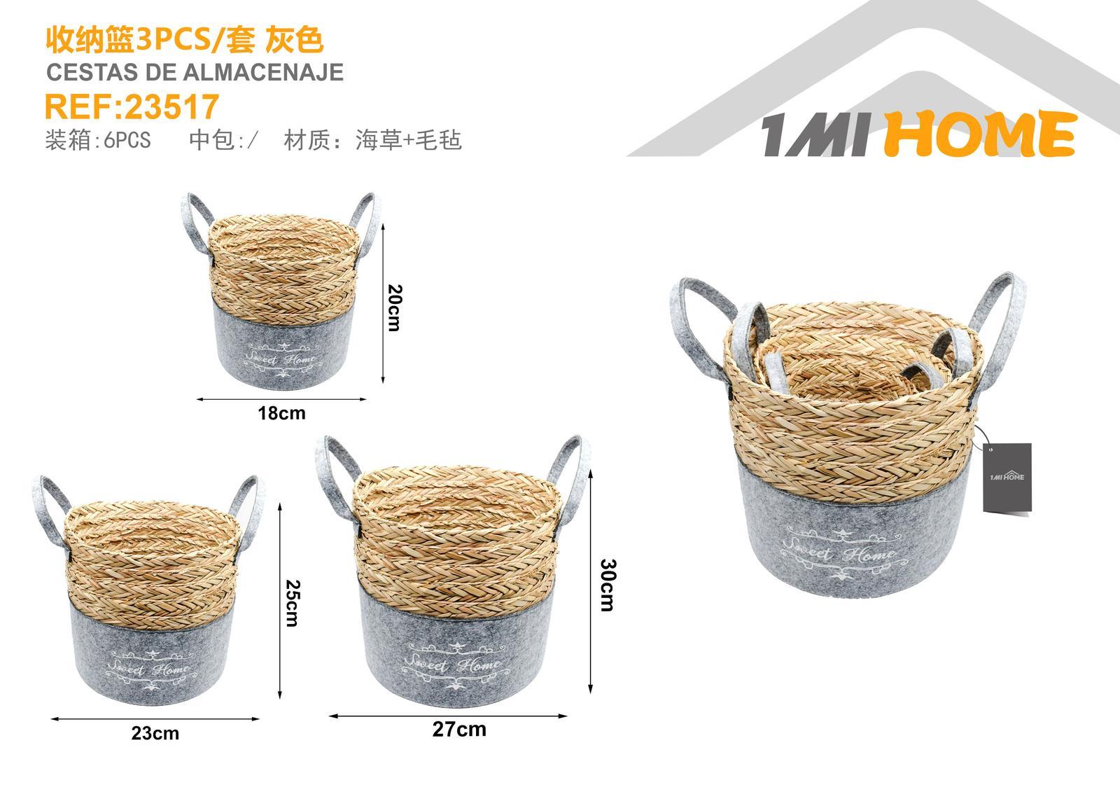 Cesta de almacenamiento, 3 piezas, modelo 23517
