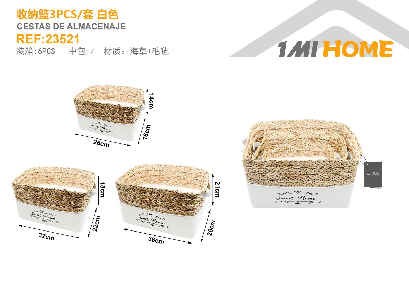 Cesta de almacenamiento, 3 piezas, modelo 23521