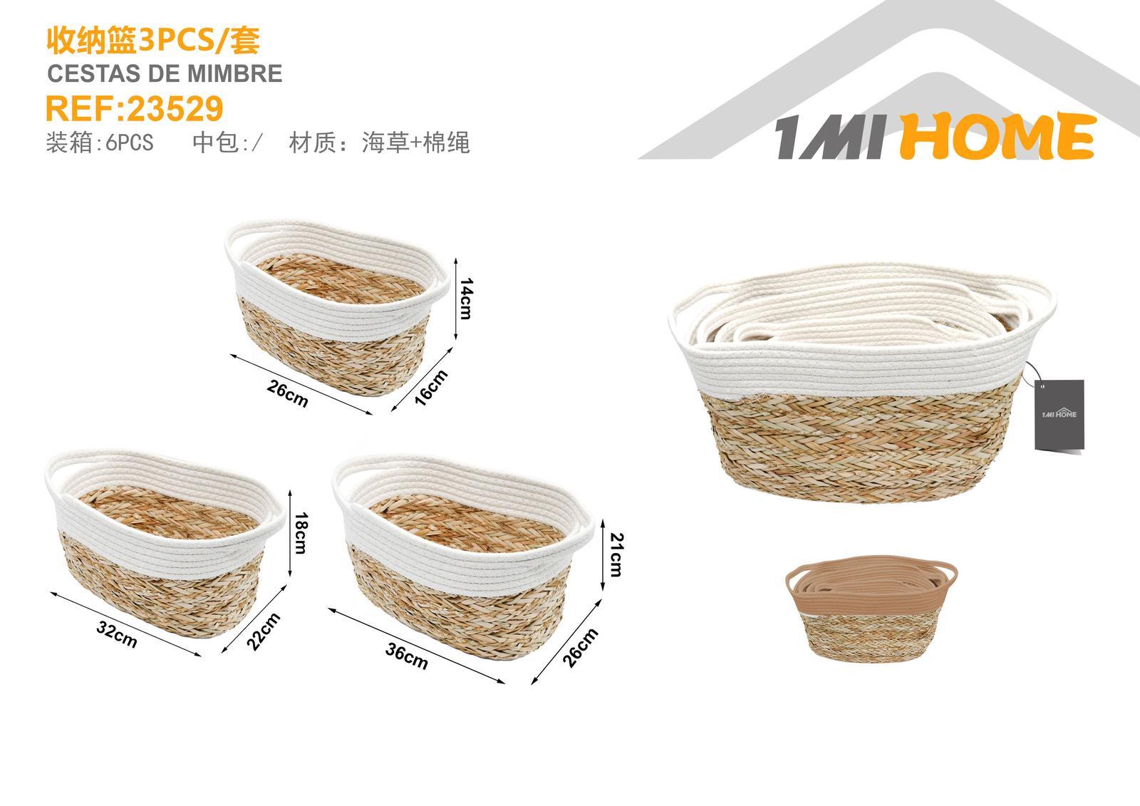 Cesta de almacenamiento, 3 piezas, modelo 23529