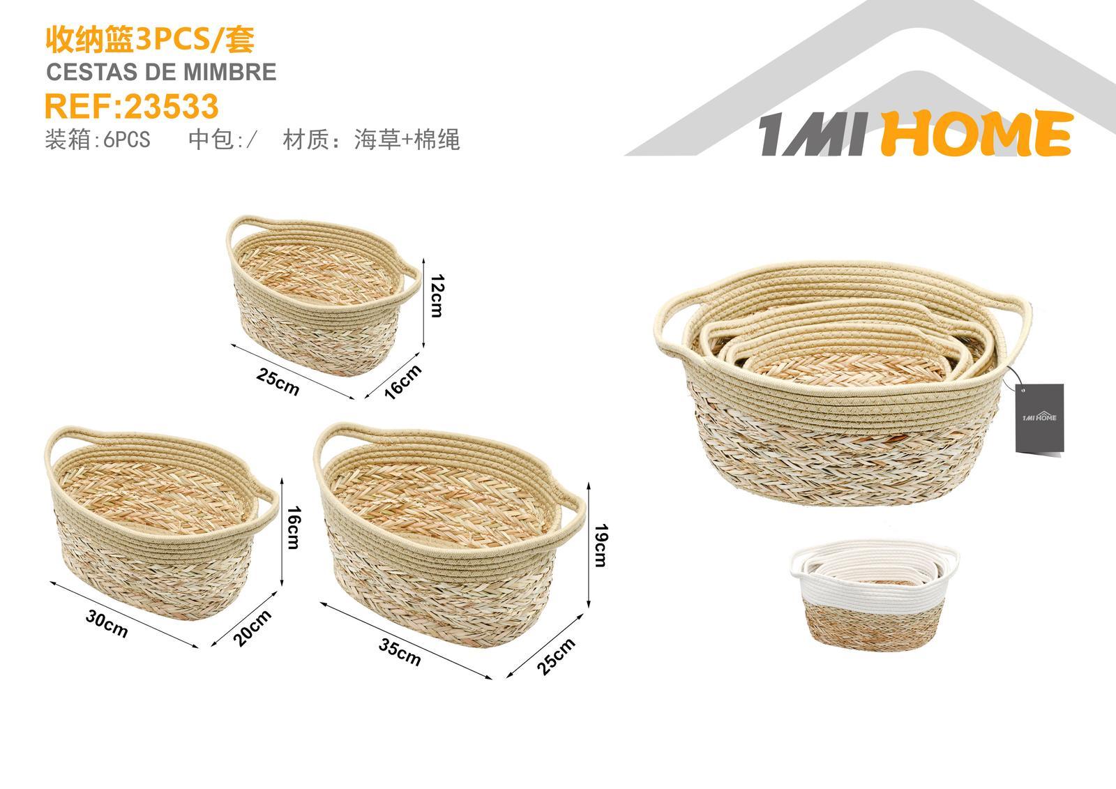 Cesta de almacenamiento, 3 piezas, modelo 23533