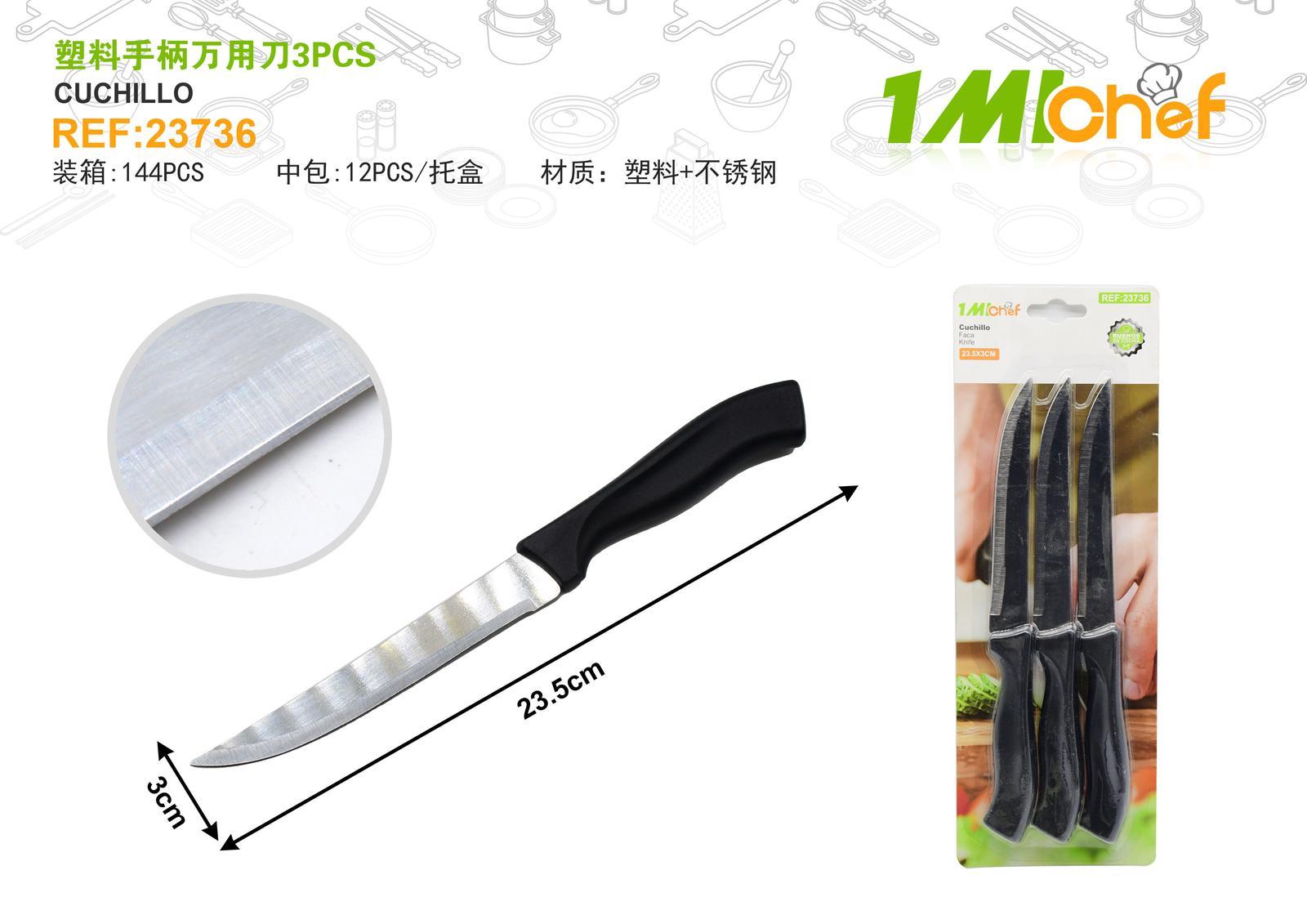 Cuchillo, 3 piezas, ref. 23736