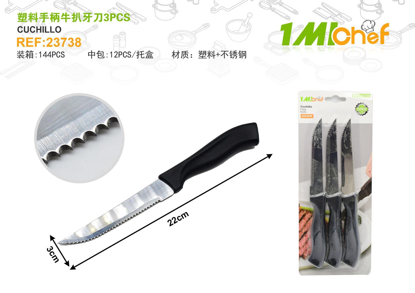 Cuchillo, 3 piezas, ref. 23738