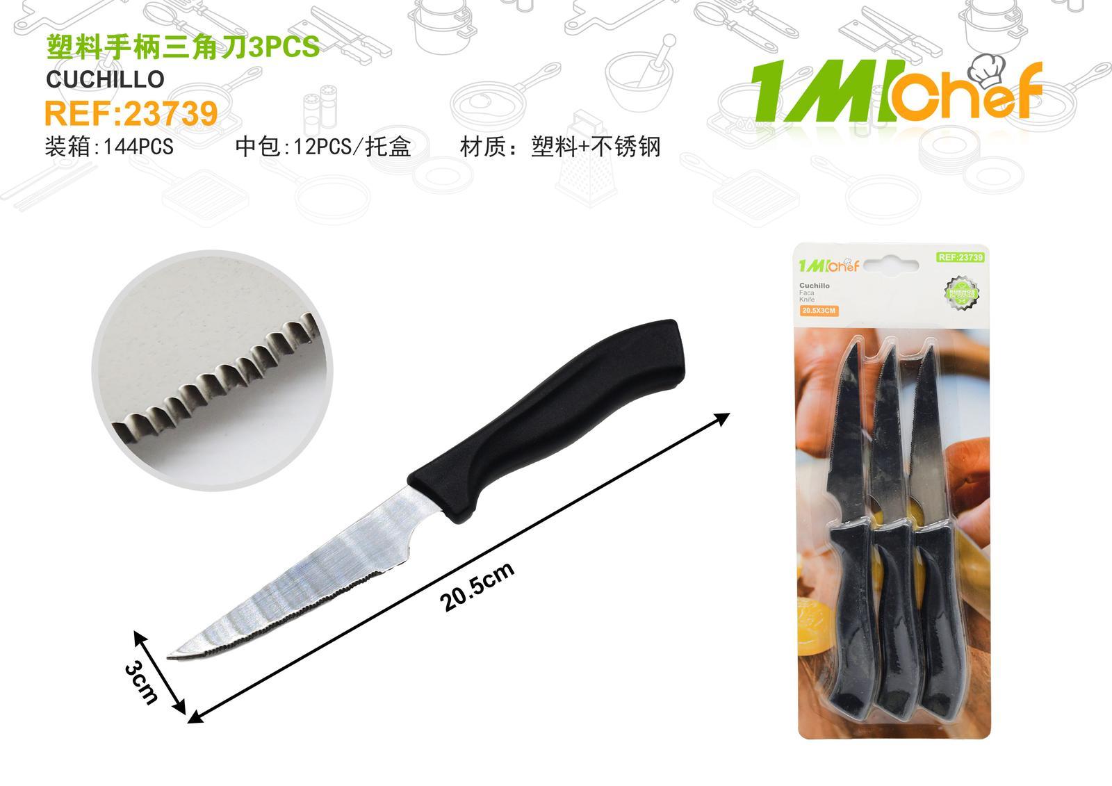 Cuchillo, 3 piezas, ref. 23739
