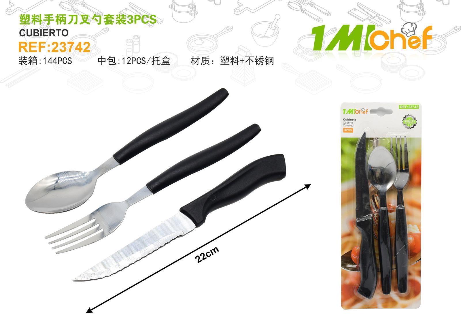 Cuchillo, 3 piezas, ref. 23742