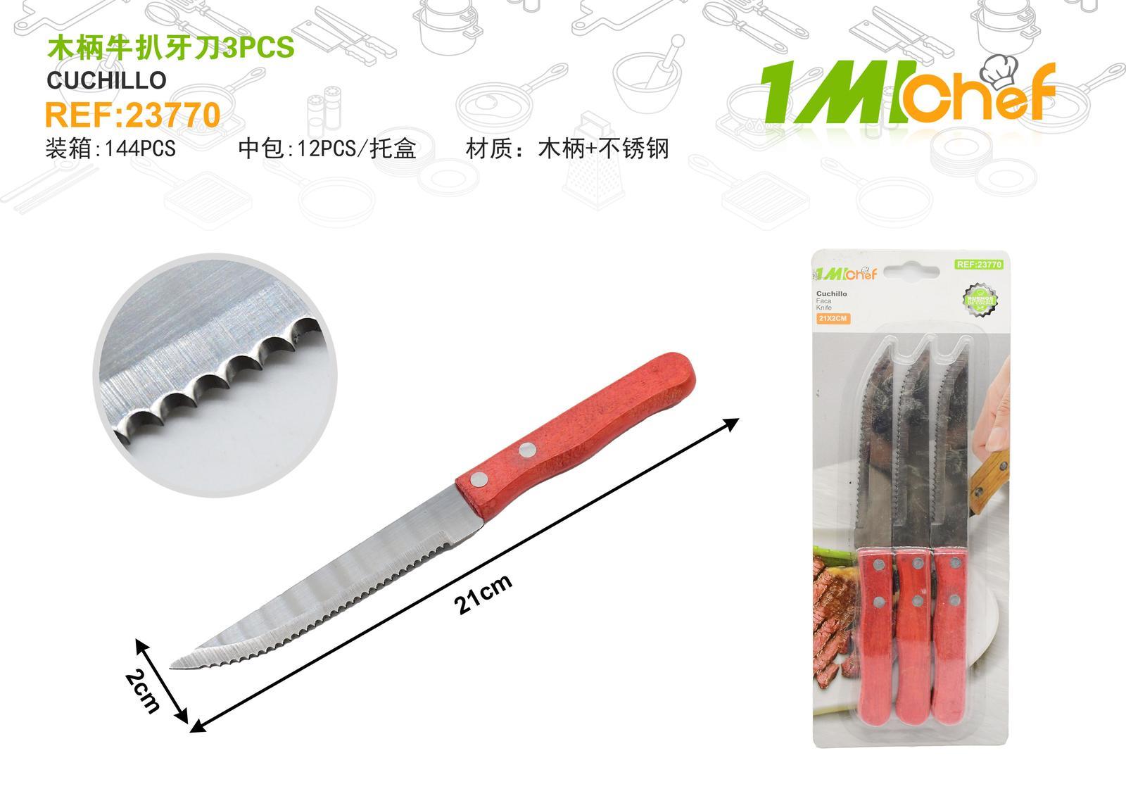 Cuchillo, 3 piezas, ref. 23770