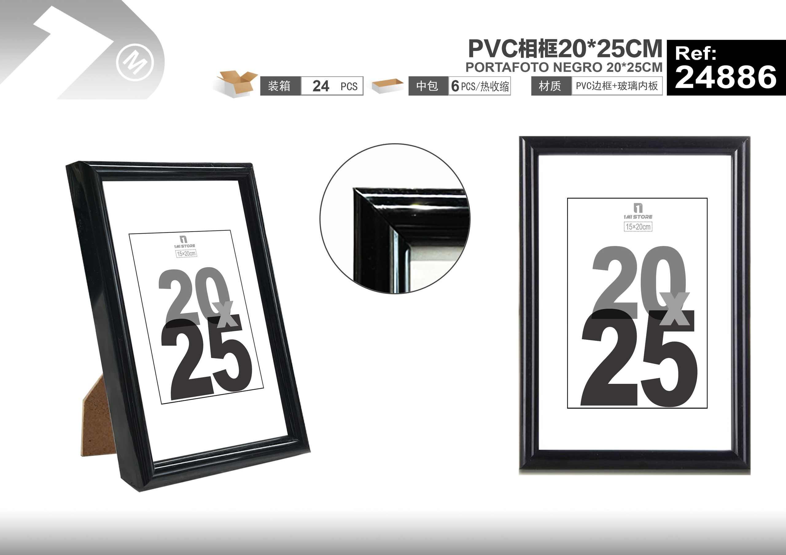Marcos de fotos de plástico, 20 × 25 cm, modelo 24886