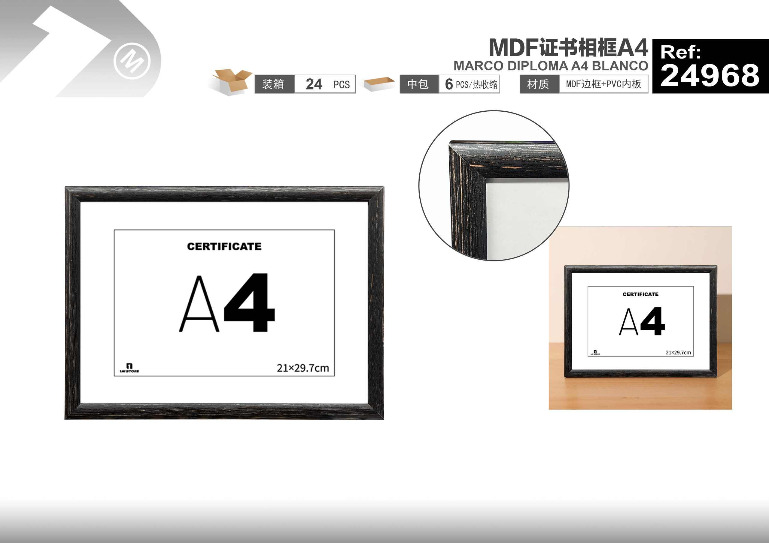 Marco para certificados, modelo A4, modelo 24968
