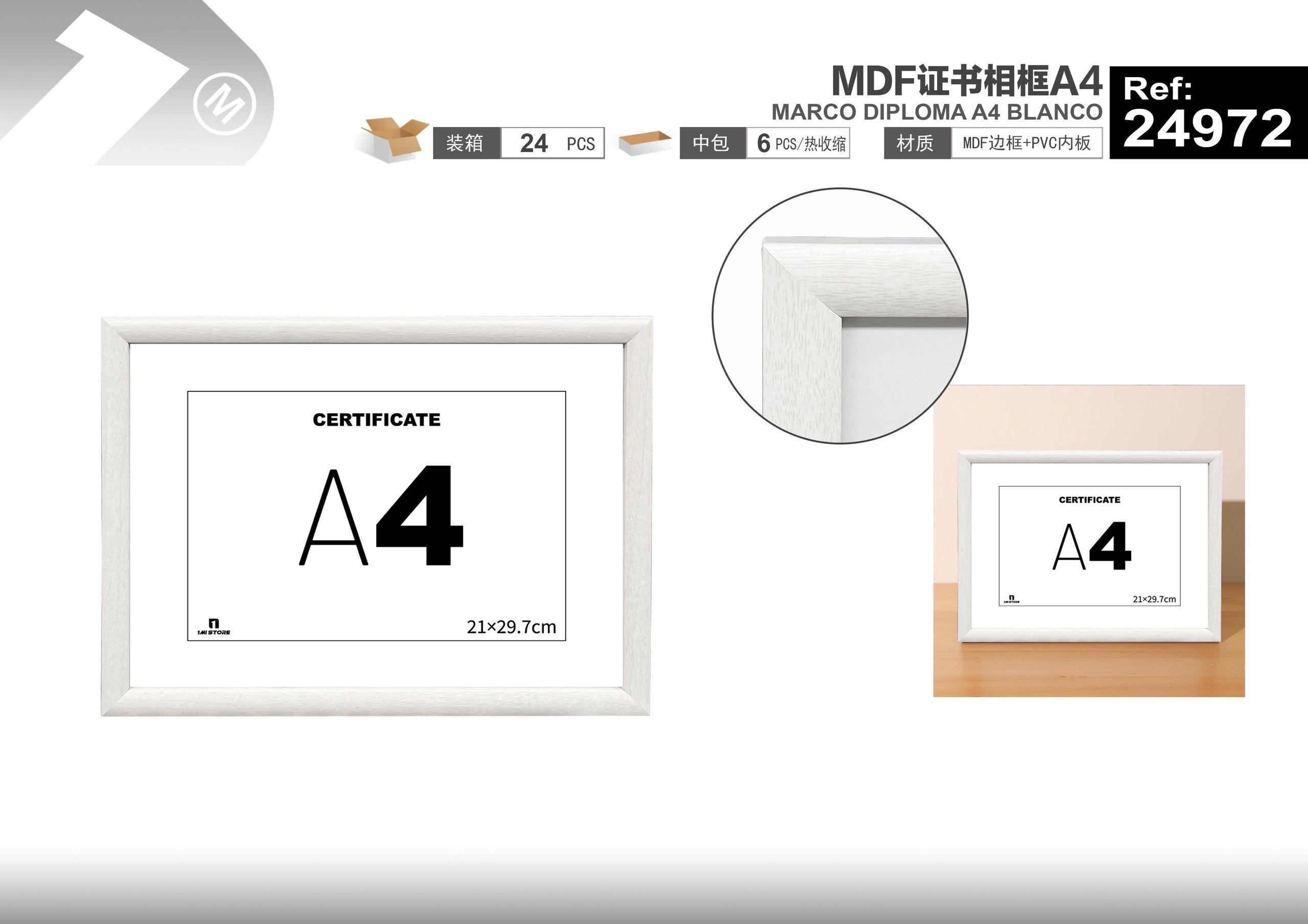 Marco para certificados, modelo A4, modelo 24972