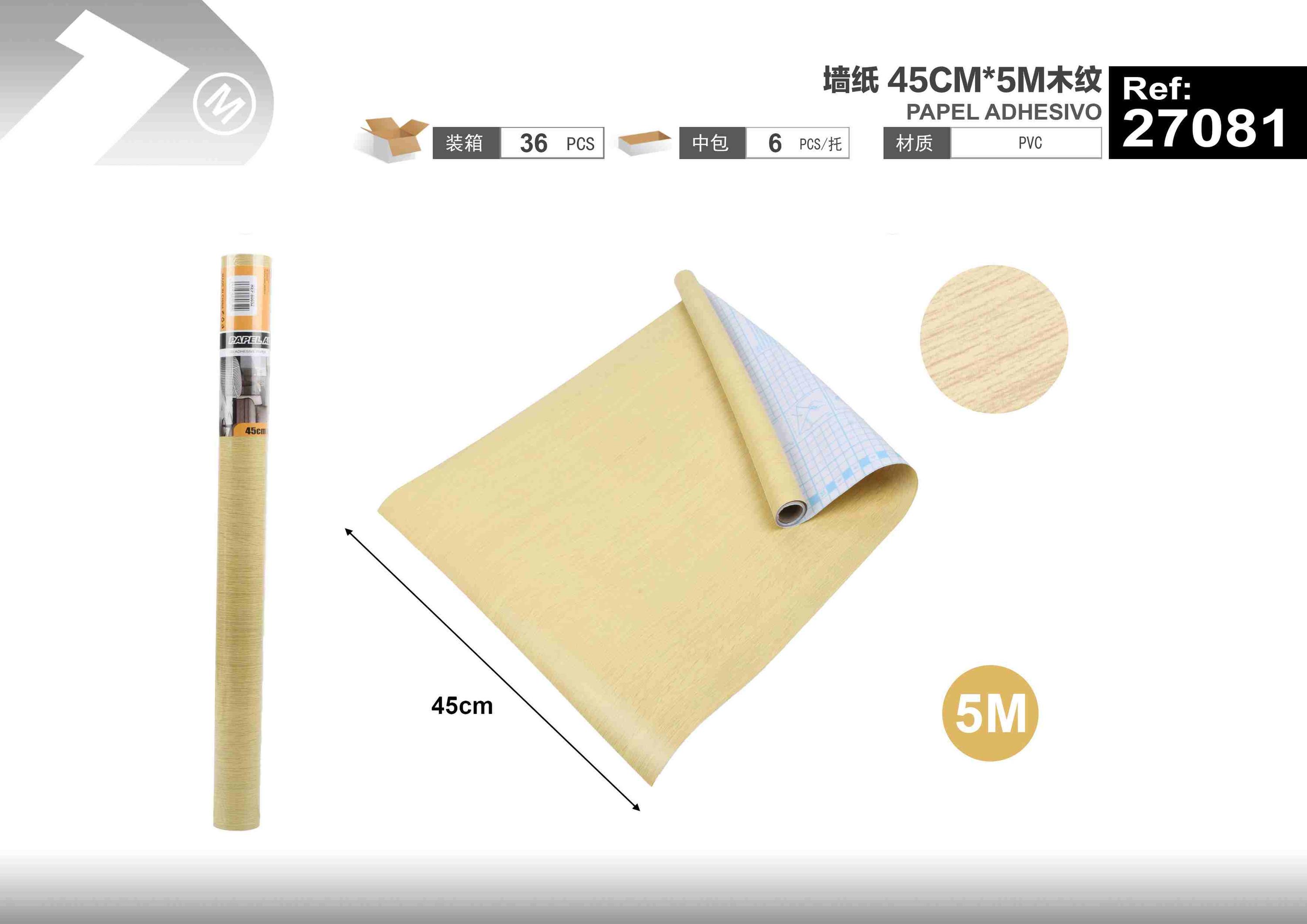 Papel tapiz decorativo, 45 cm, 5 m, modelo 27081