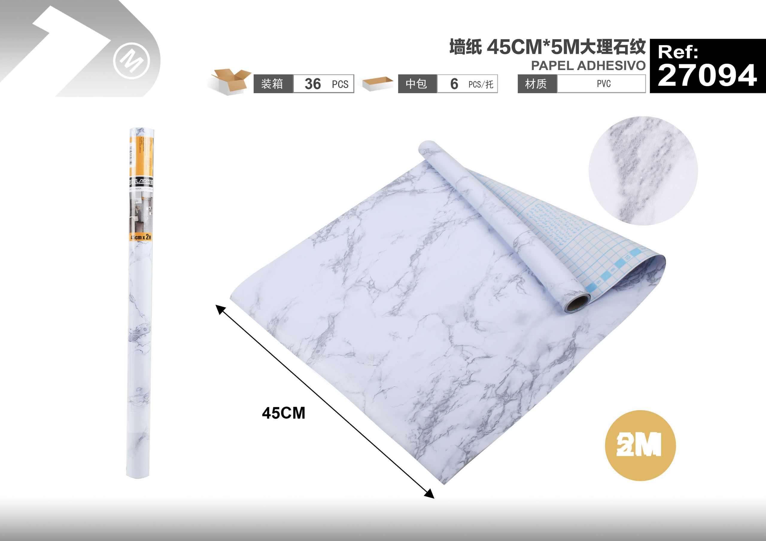 Papel tapiz decorativo, 45 cm, 5 m, modelo 27094