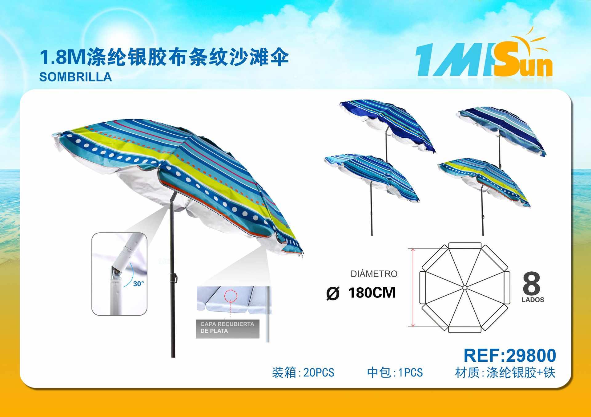 sombrillas de playa, 1,8 m, modelo 29800